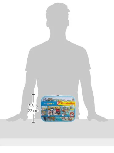 Schmidt Spiele 56508 Verkehrsmittel, 4 Kinderpuzzle im Metallkoffer, 2x26 und 2x48 Teile - Image 6