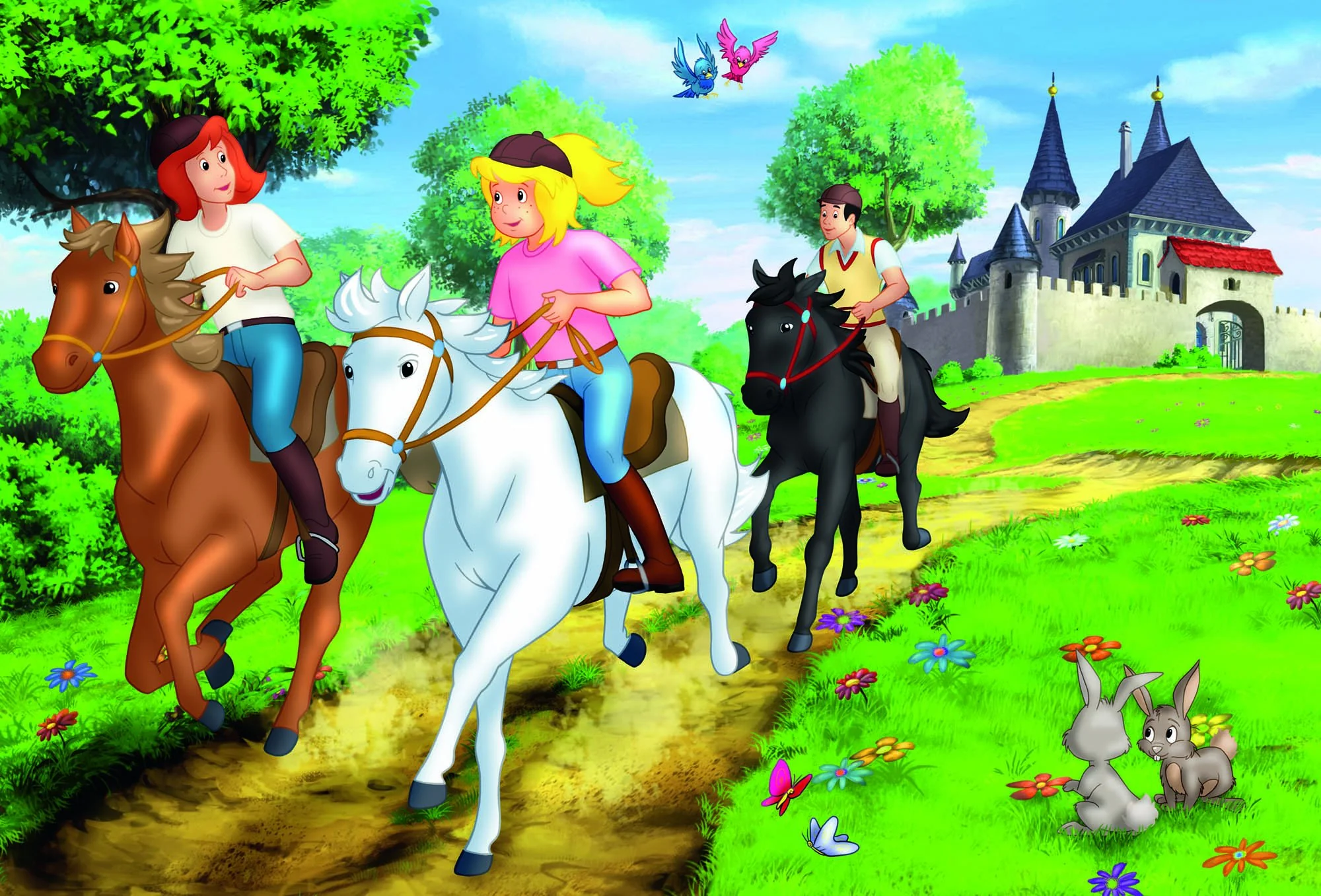 Schmidt Spiele 56509 Bibi und Tina, 4 Kinderpuzzle im Metallkoffer, 2x100 und 2x150 Teile - Image 2