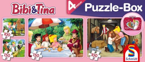 Schmidt Spiele 56509 Bibi und Tina, 4 Kinderpuzzle im Metallkoffer, 2x100 und 2x150 Teile - Image 6