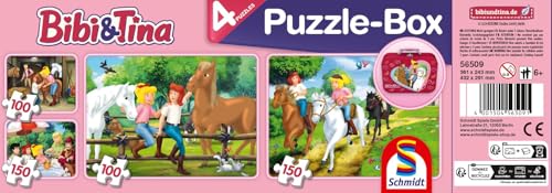 Schmidt Spiele 56509 Bibi und Tina, 4 Kinderpuzzle im Metallkoffer, 2x100 und 2x150 Teile - Image 7