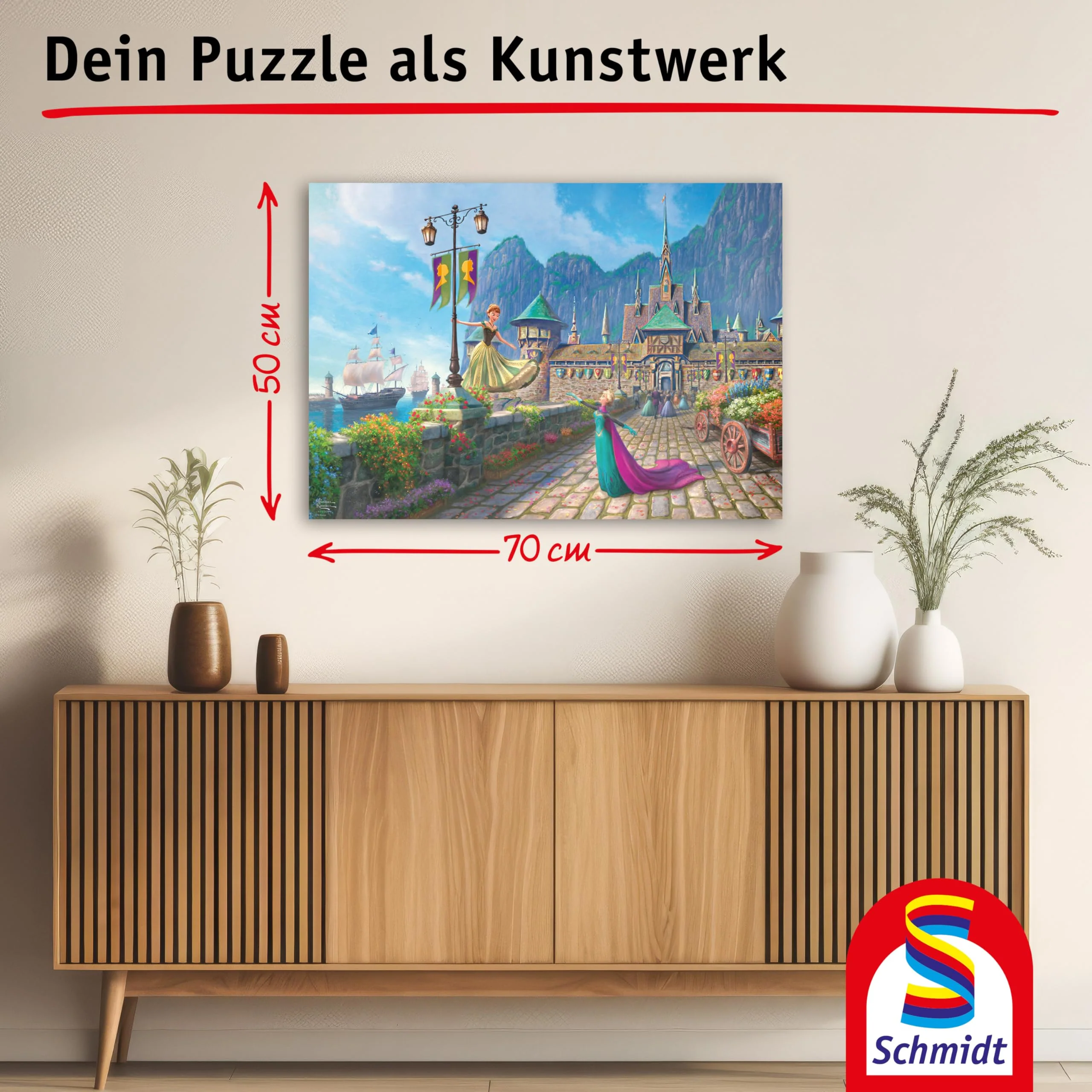 Schmidt Spiele 58042 Thomas Kinkade, Disney, Frozen, Celebrating in Arendelle, 1000 Teile Puzzle - Image 5
