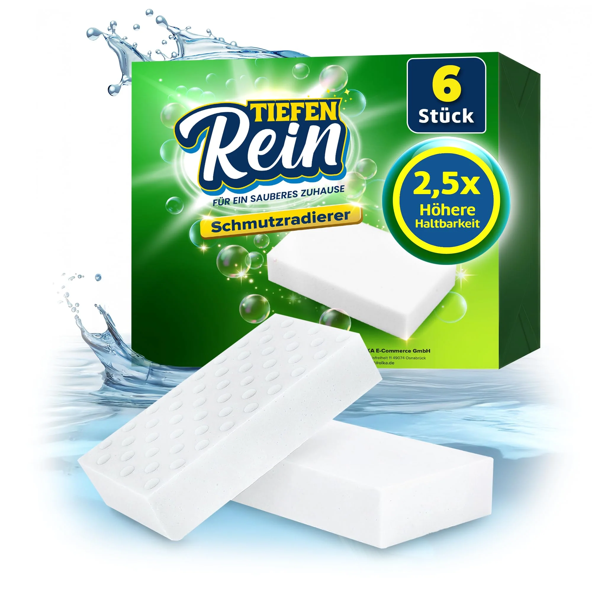 Schmutzradierer Pro 6 Stück - Neu: Radierschwamm mit 2,5X höherer Haltbarkeit | extra langlebiger Zauberschwamm | Magic Eraser Schwamm entfernt Schmutz an Wand, auf Schuhen, in der Küche und Bad - Image 4