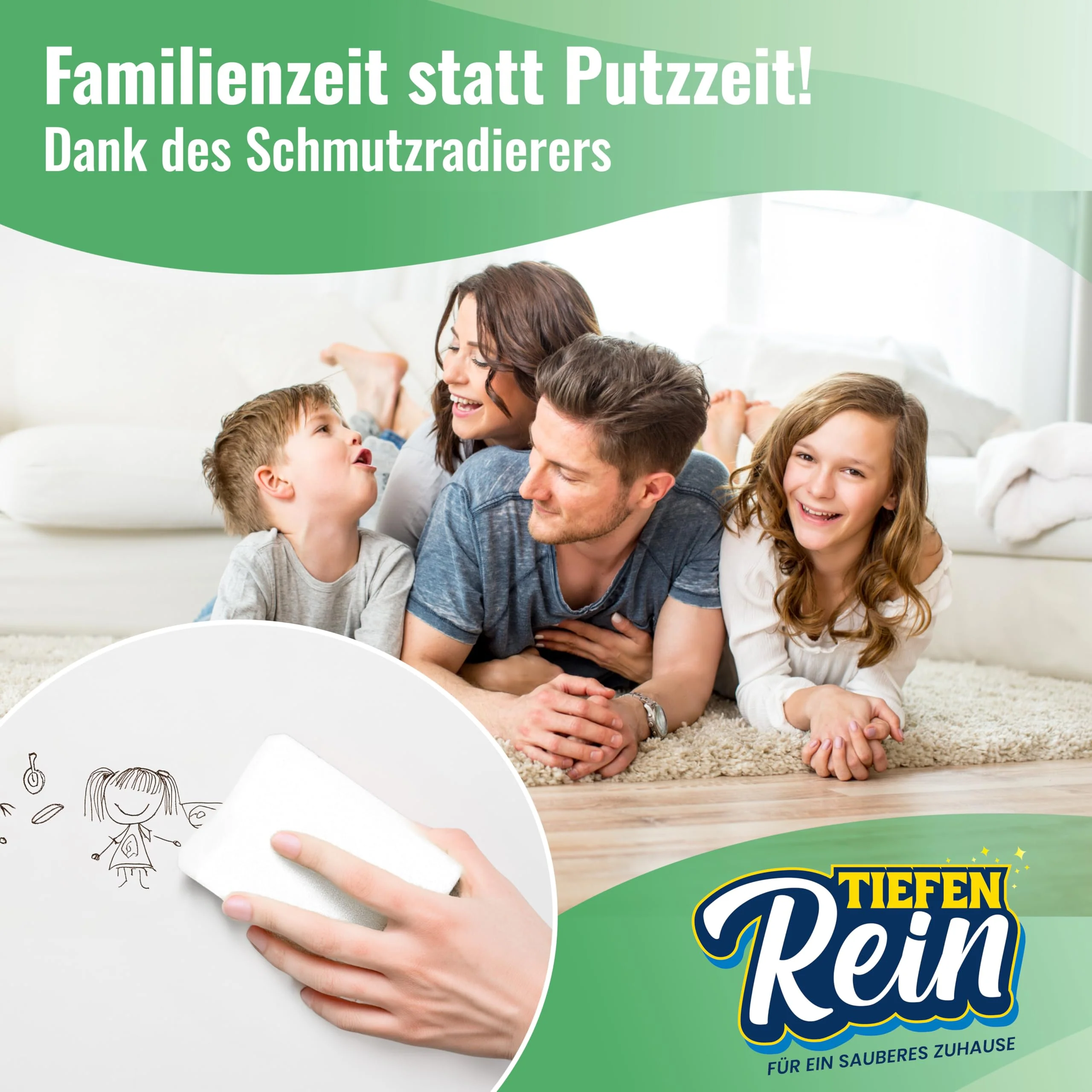 Schmutzradierer Pro 6 Stück - Neu: Radierschwamm mit 2,5X höherer Haltbarkeit | extra langlebiger Zauberschwamm | Magic Eraser Schwamm entfernt Schmutz an Wand, auf Schuhen, in der Küche und Bad - Image 5