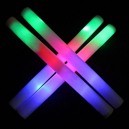 Schramm® 12 Stück LED Partystick 47cm Styropor 3 Funktionen Party Stab Schaumstoff Party Stick leuchten wie Knicklichter Glow Sticks - Image 6