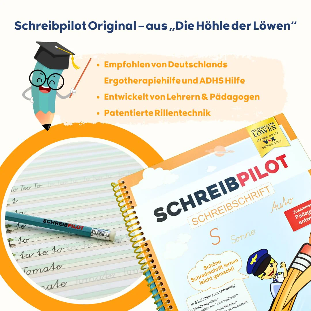 Schreibathlet Schreiblernheft für ABC-Schützen mit vorgeprägten Buchstaben zum Erlenen der Schreibschrift in vereinfachter Ausgangsschrift (VA), Schulkonform & mehrfach nutzbar - Image 5