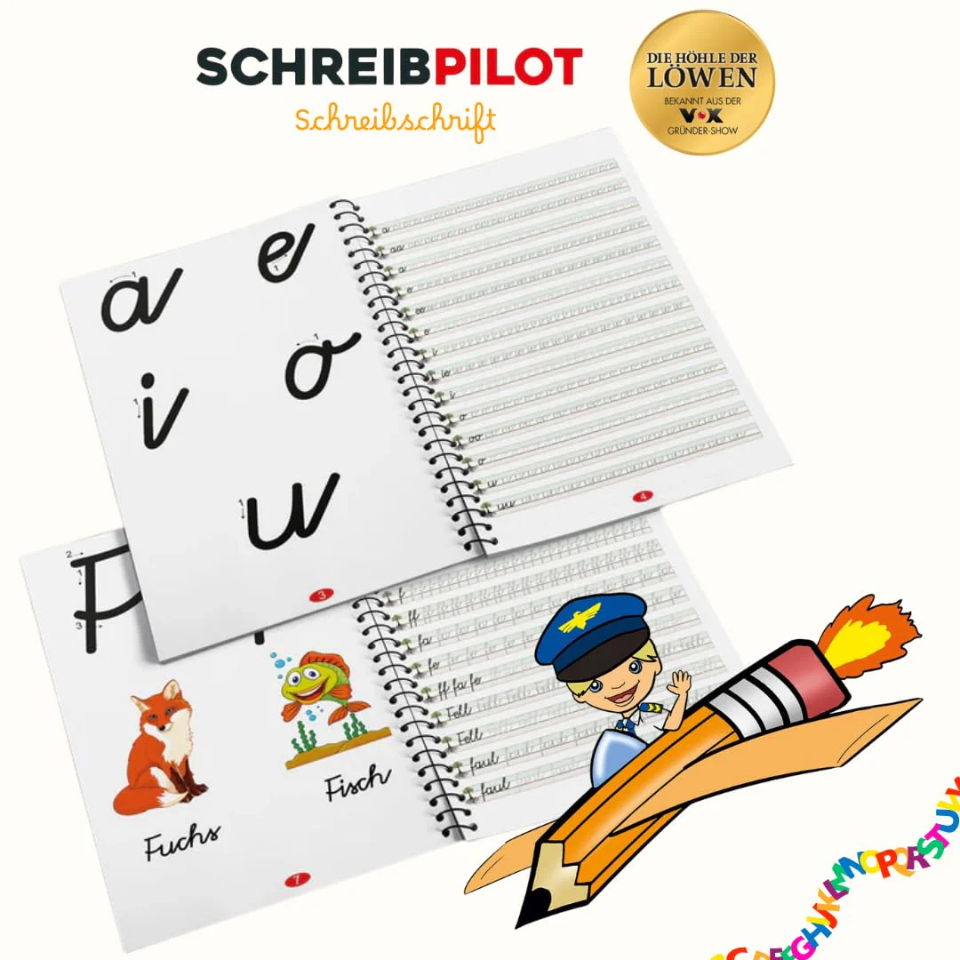 Schreibathlet Schreiblernheft für ABC-Schützen mit vorgeprägten Buchstaben zum Erlenen der Schreibschrift in vereinfachter Ausgangsschrift (VA), Schulkonform & mehrfach nutzbar - Image 7