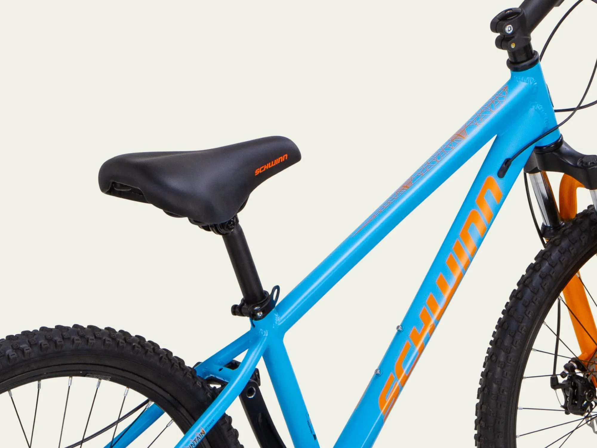 Schwinn Fleet Mountainbike für Jungen, 24-Zoll-Reifen, 12-Zoll-Rahmen aus Leichtmetalllegierung, Gabelfederung, 9 Gänge, Scheibenbremsen, Orange/Blau - Image 2