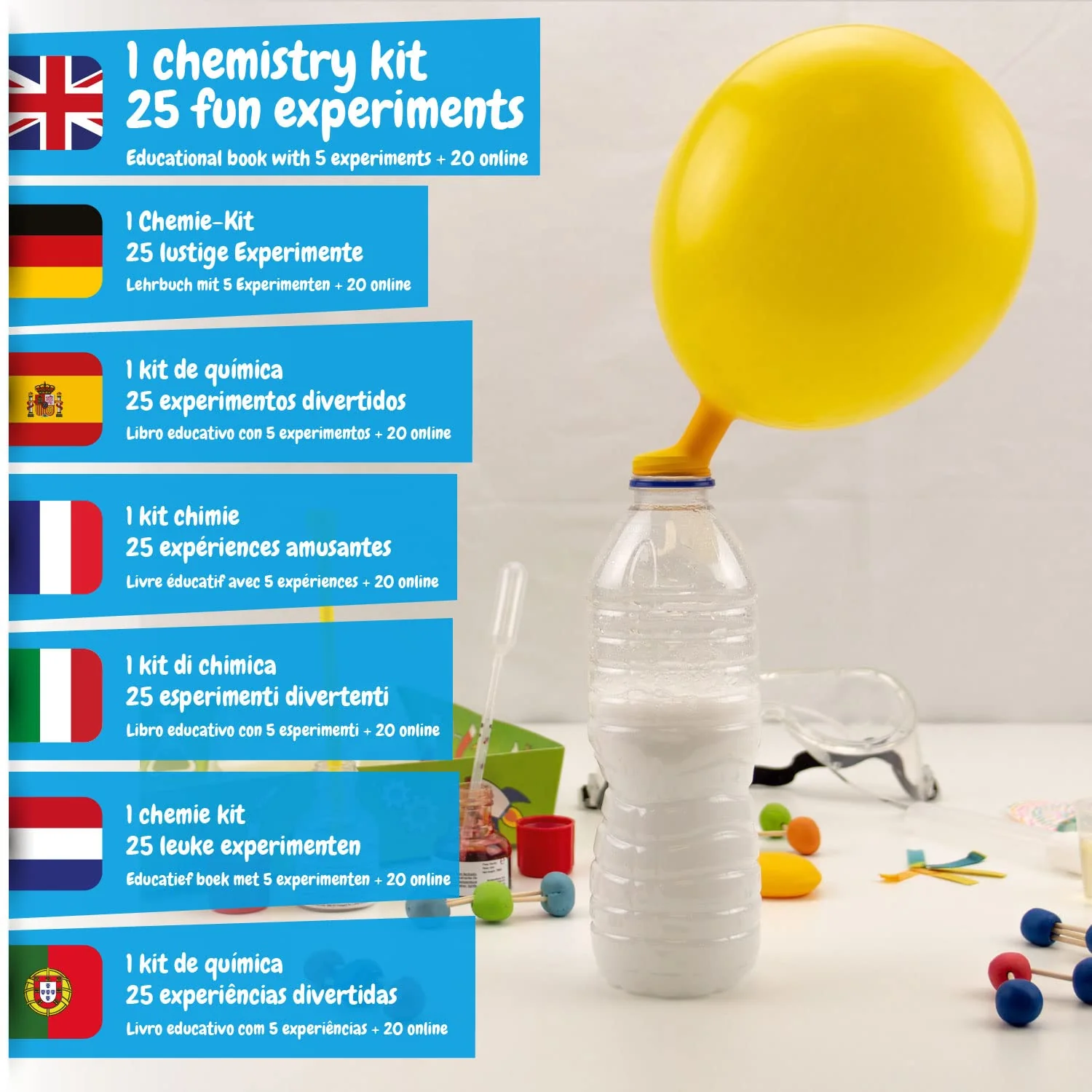 Science4you Mein Erster Experimentierkasten, EIN Chemiebaukasten - Forscherset fur Kinder mit 25 Experimenten: Chemielabor + Molekülbaukasten Lernspiel fur Kinder ab 8 Jahre - Image 7