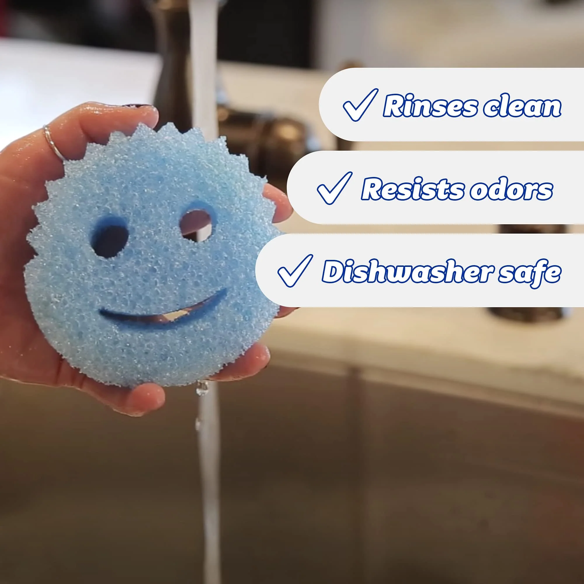 Scrub Daddy Colors Spülschwamm, Putzschwämme im Multipack - Texturveränderung, kratzfreier Schmutzradierer Schwamm für die Küche, geruchsresistent, Küchenschwamm spülmaschinenfest - 3-er Pack - Image 5