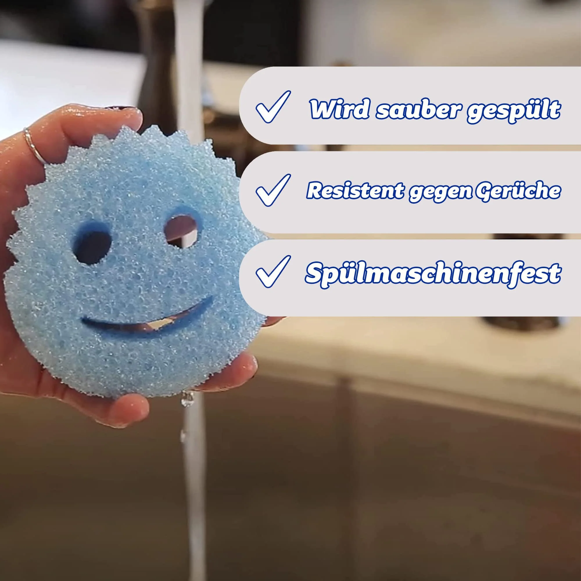 Scrub Daddy Colors Spülschwamm, Putzschwämme im Multipack - Texturveränderung, kratzfreier Schmutzradierer Schwamm für die Küche, geruchsresistent, Küchenschwamm spülmaschinenfest - 4er-Pack - Image 2