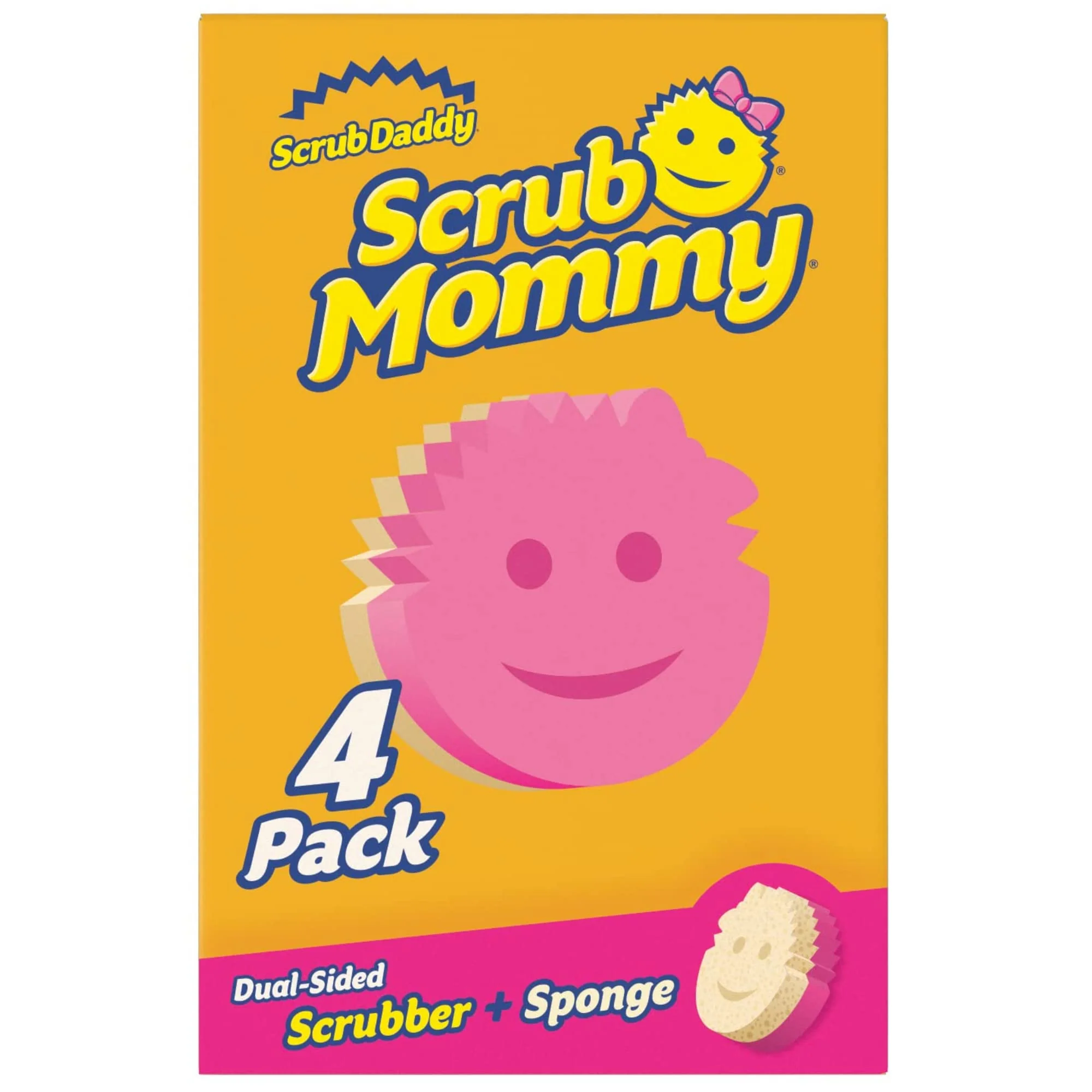 Scrub Daddy Scrub Mommy Putzschwamm, Topfreiniger Küchenschwämme, Putzmittel mit Texturveränderung, kratzfreier Spülschwamm, geruchsresistenter Smiley Schwamm, Geschirrschwamm - 4er Pack Assortiert - Image 7