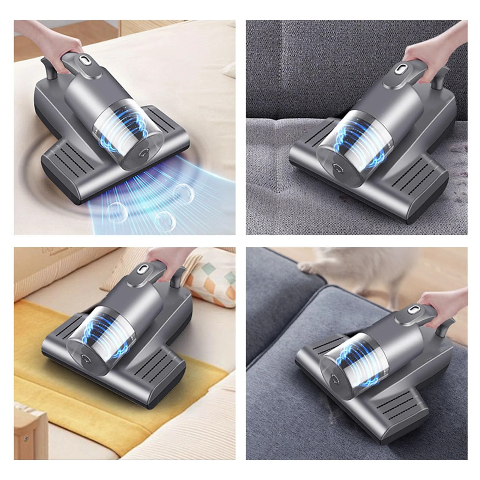 SEAFRONT Matratzen-Staubsauger, Hand-UV, 15 KPa, Saugkraft, 57.000 U/min, Kabelloser Staubsauger mit UV-C-Licht und Ultraschall für Bett, Sofa