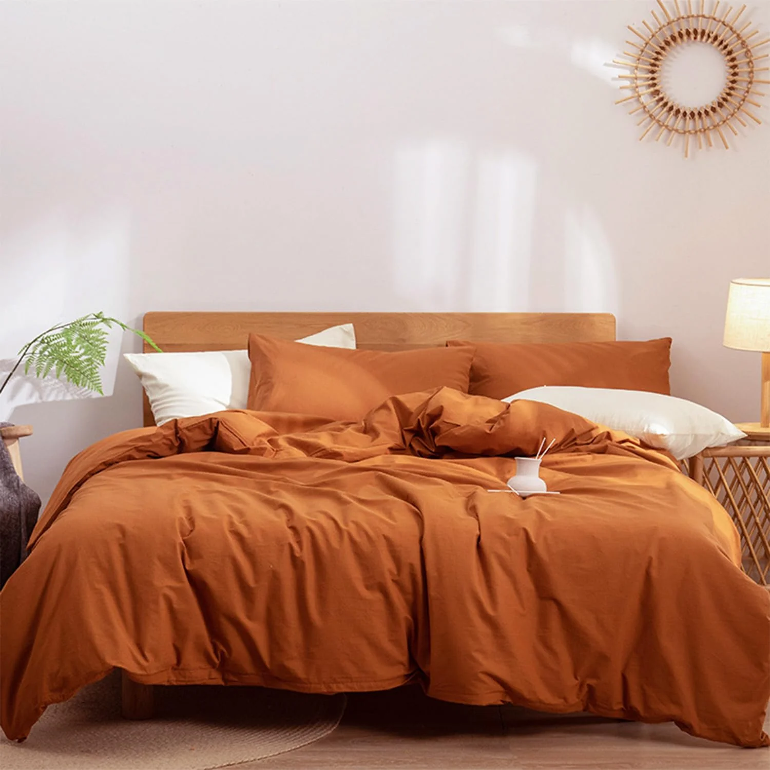Sedefen Bettwäsche 200x200cm Baumwolle Bettwäsche-Sets Karamell Braun ÖKO-TEX Zertifiziert Bettbezug 3 Teilig Hohe Qualität 100% Baumwolle Bettwaren-Sets mit Reißverschluss und 2 Kissenbezug 80x80cm - Image 8