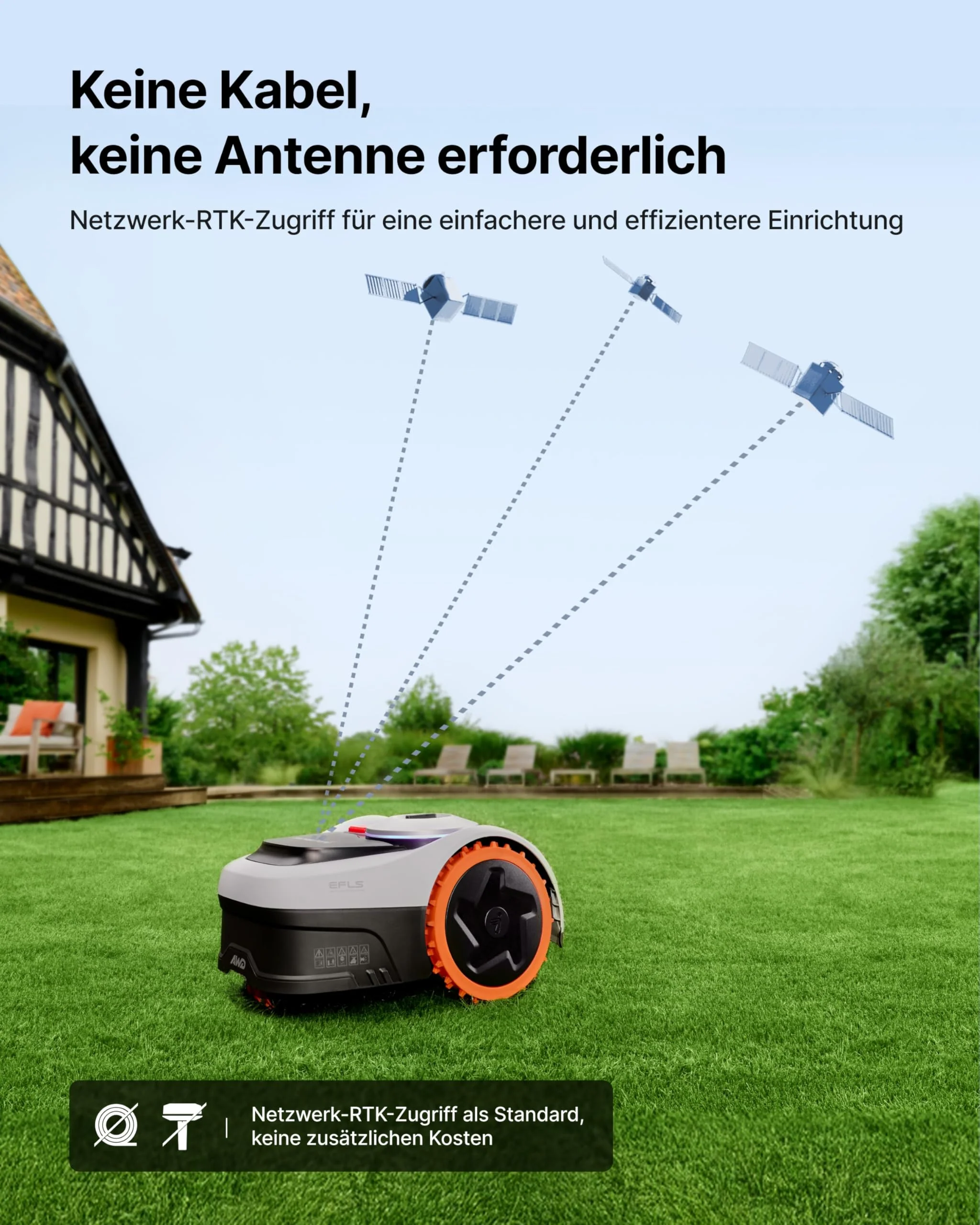 Segway Navimow i205 AWD (Neuer i105E) Mähroboter ohne Begrenzungskabel, Empf. 500 m², Allradantrieb für Steigungen bis zu 45%, EFLS NRTK + Vision, Automatisches Kartieren, Keine RTK-Antenne - Image 5