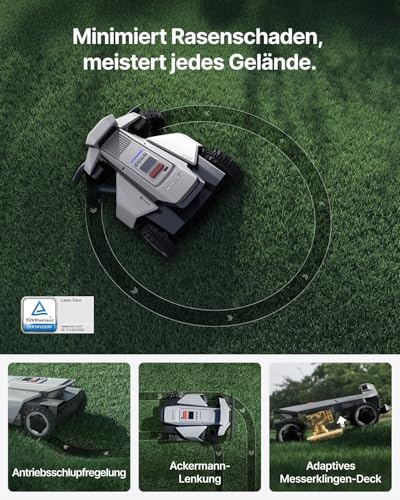 Segway Navimow X420 + Garage X (separater Versand), Mähroboter ohne Begrenzungskabel, für 2000 ㎡, Zero-Turn AWD für 84% Steigungen, NRTK+360° Vision+VIO, Keine RTK-Basisstation, 25-95 mm Schnitthöhe - Image 3