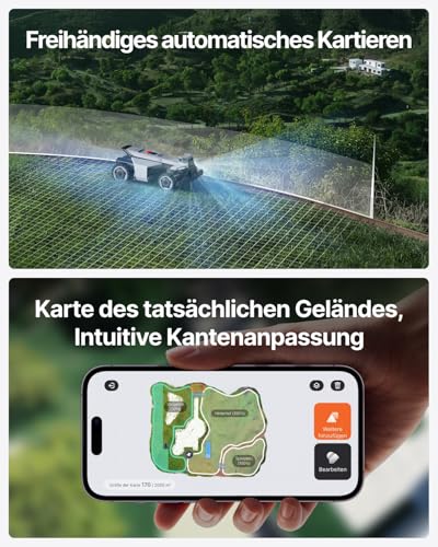 Segway Navimow X420 Mähroboter mit Garage X + 8 Sätze Klinge (separater Versand), für 2000 ㎡, Zero-Turn AWD für 84% Steigungen, NRTK + 360° Vision + VIO, Keine RTK-Basisstation, 25-95 mm Schnitthöhe - Image 6