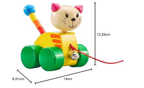Selecta 62035 Tinka, Nachzieh Katze, Schiebe-und Nachziehspielzeug aus Holz, 12 cm - Image 2