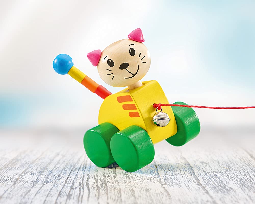 Selecta 62035 Tinka, Nachzieh Katze, Schiebe-und Nachziehspielzeug aus Holz, 12 cm - Image 7