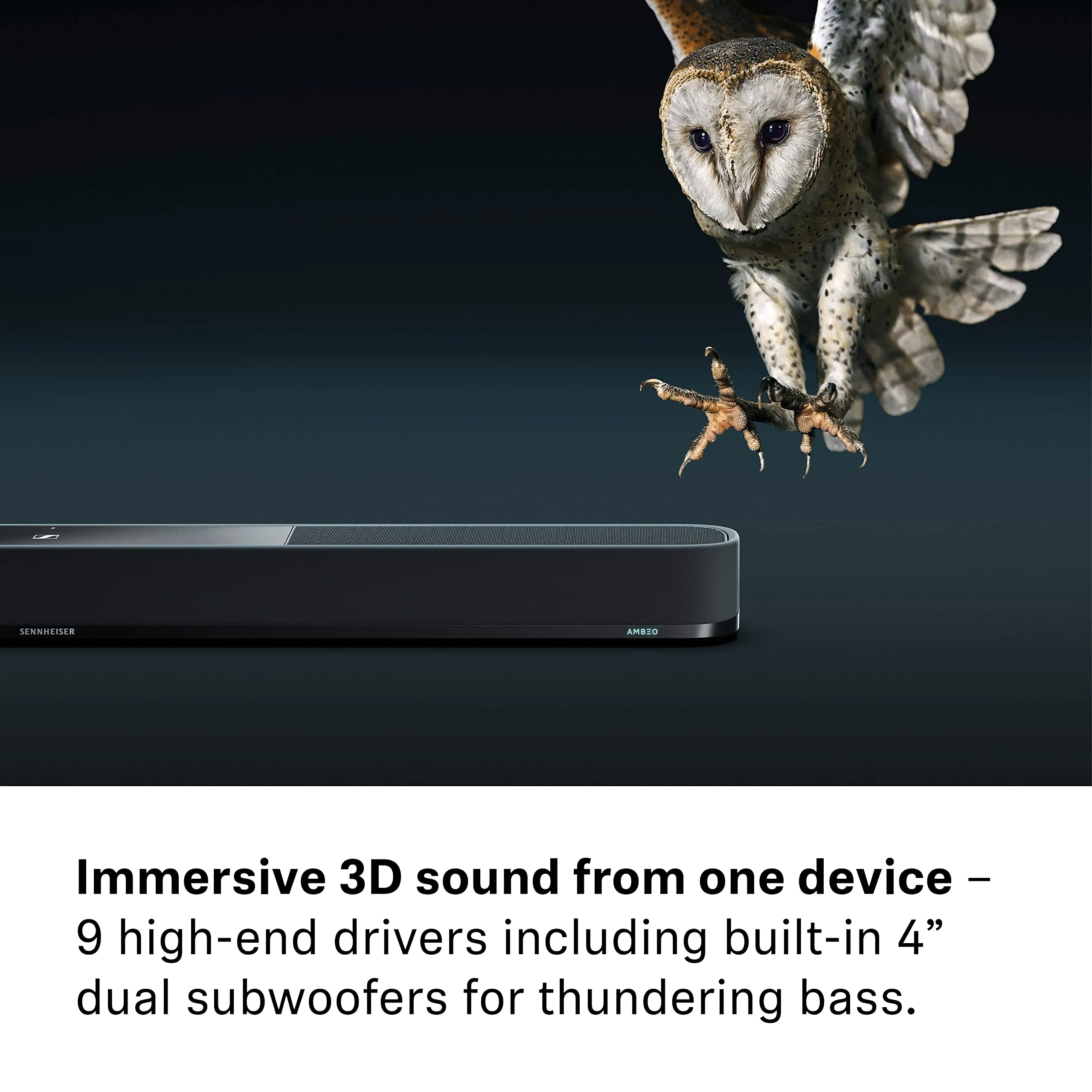 Sennheiser AMBEO Soundbar Plus für TV und Musik - EU-Stecker - 3D Surround Sound, virtuelles 7.1.4-Lautsprecher-Setup, eingebaute Dual Subwoofer und erweiterte Streaming-Anbindung - Image 5