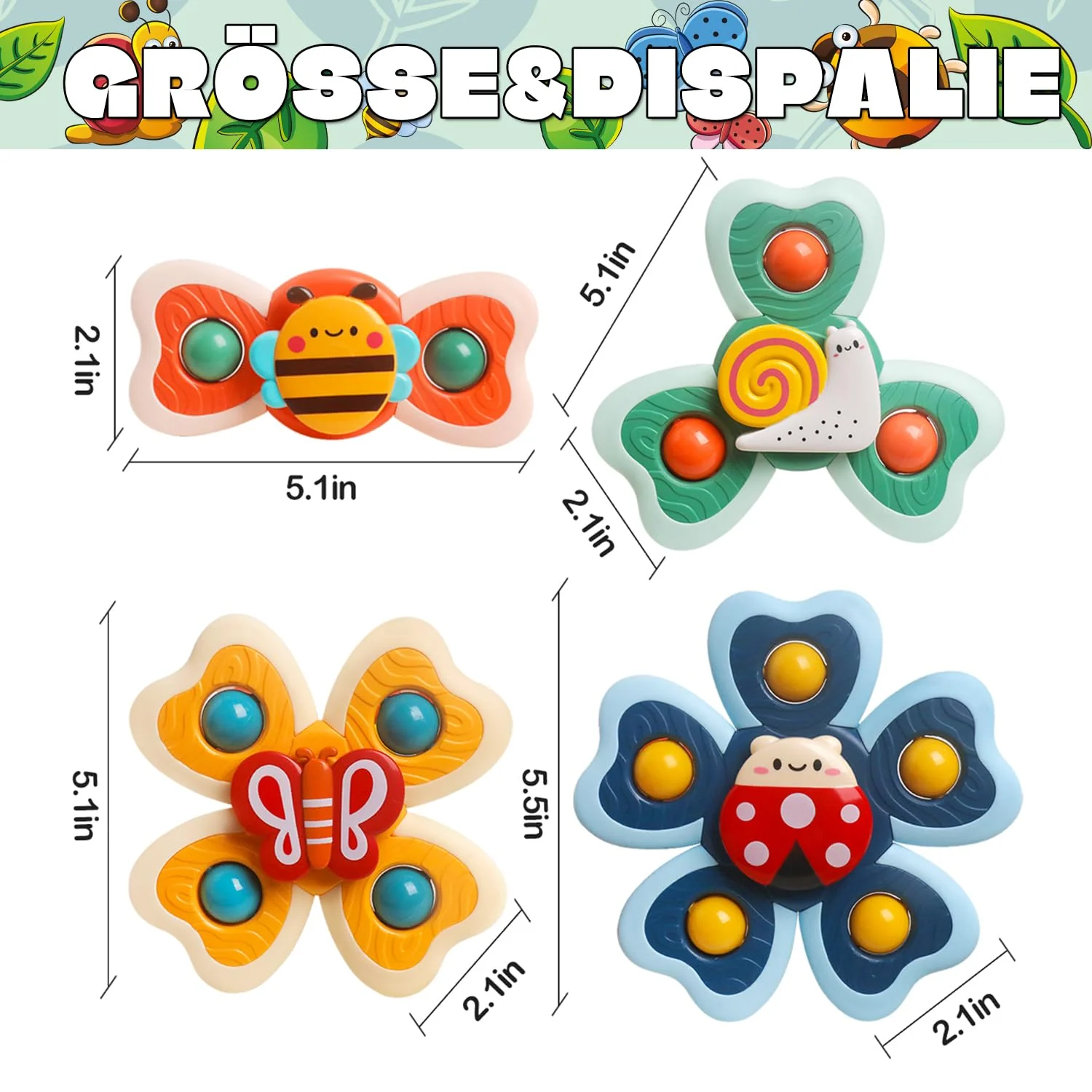 Sensorik Spielzeug Für Babys,Badewannen-Spielzeug für Kinder,Geschenk für Kindergeburtstage Montessori Spielzeug Ab 1 2 3 Jahr Saugnapf Spielzeug Baby - Image 3