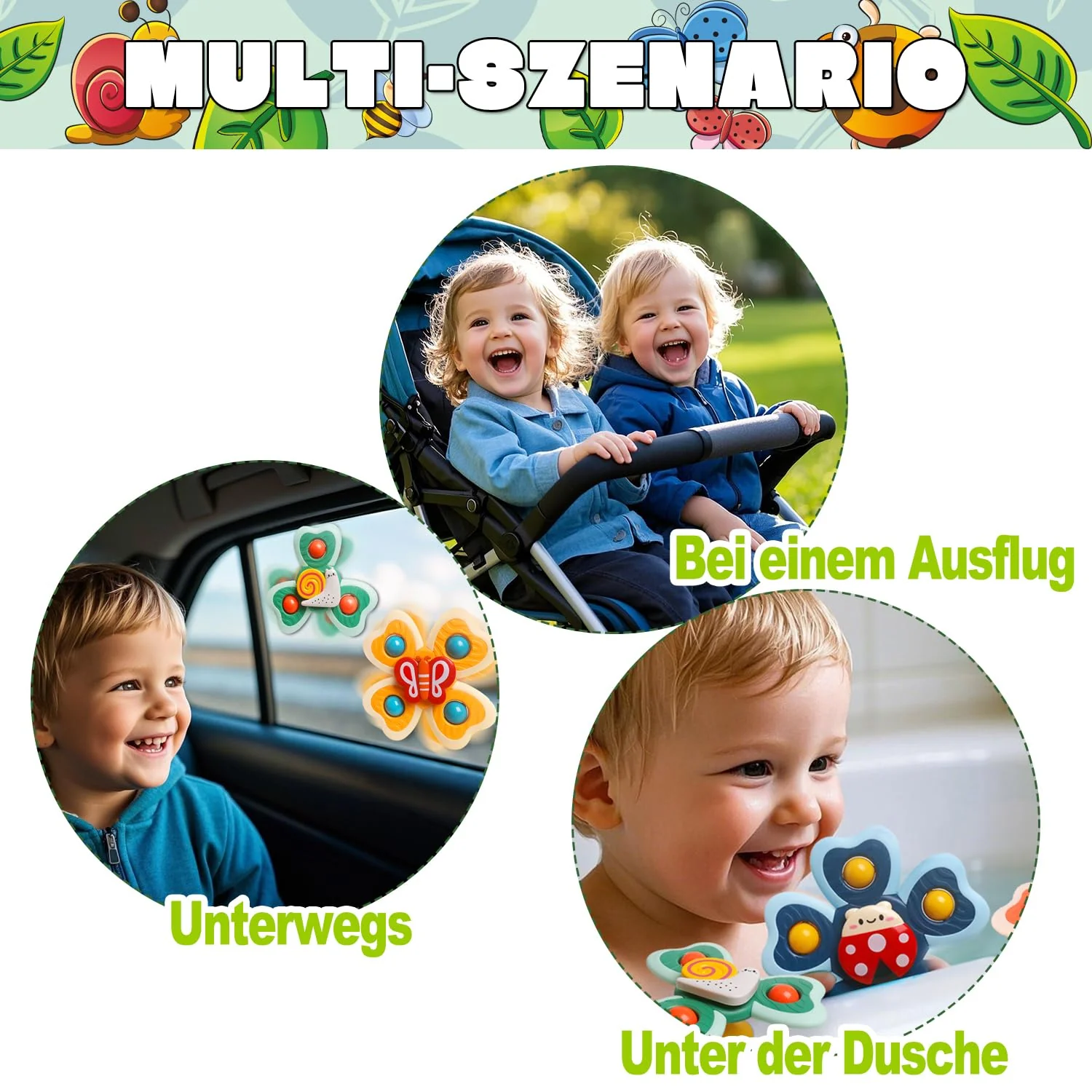 Sensorik Spielzeug Für Babys,Badewannen-Spielzeug für Kinder,Geschenk für Kindergeburtstage Montessori Spielzeug Ab 1 2 3 Jahr Saugnapf Spielzeug Baby - Image 6
