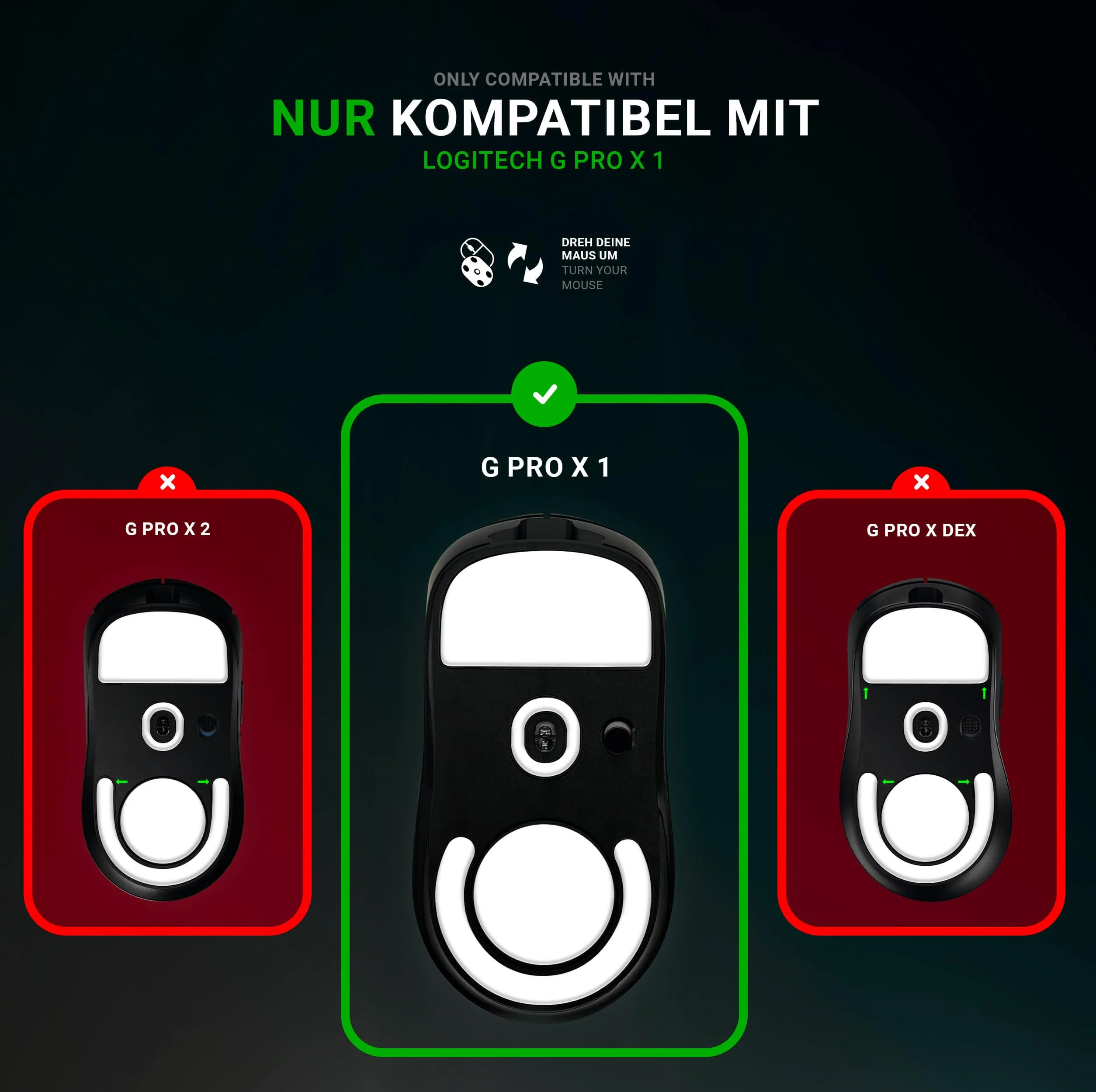 SensoryBoost DPS Glides (2er Set) für Logitech G PRO X Superlight - Ultra Schnell, Abgerundet, Niedrige Reibung, Hochwertig, Langlebig - Ersatz-Mausfüße, Skates - Gaming Maus Upgrade Zubehör - Image 2