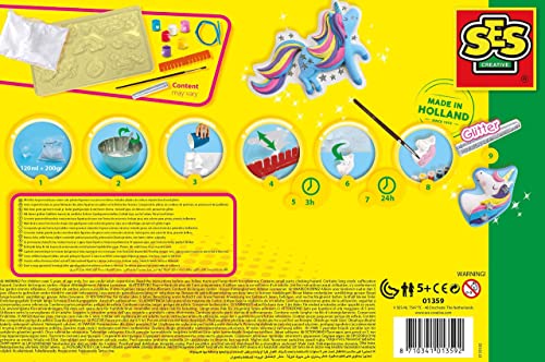 SES Creative 01359 Gips Gießen Einhörner Bastelset für Kinder, Bunt - Image 2