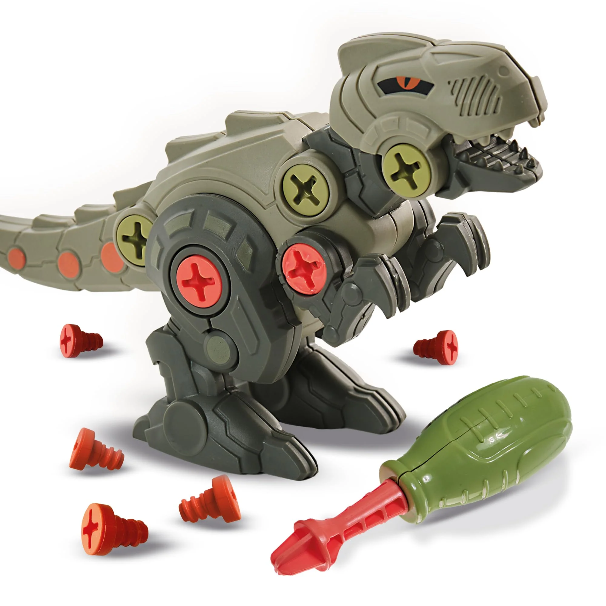 SES Creative 14291 Dino-Schraubkonstruktionen - Kreatives Bauset für Kinder ab 5 Jahren - Baue einen T-Rex und Triceratops - Fördert Problemlösungsfähigkeiten und Spaß, Weiß - Image 2