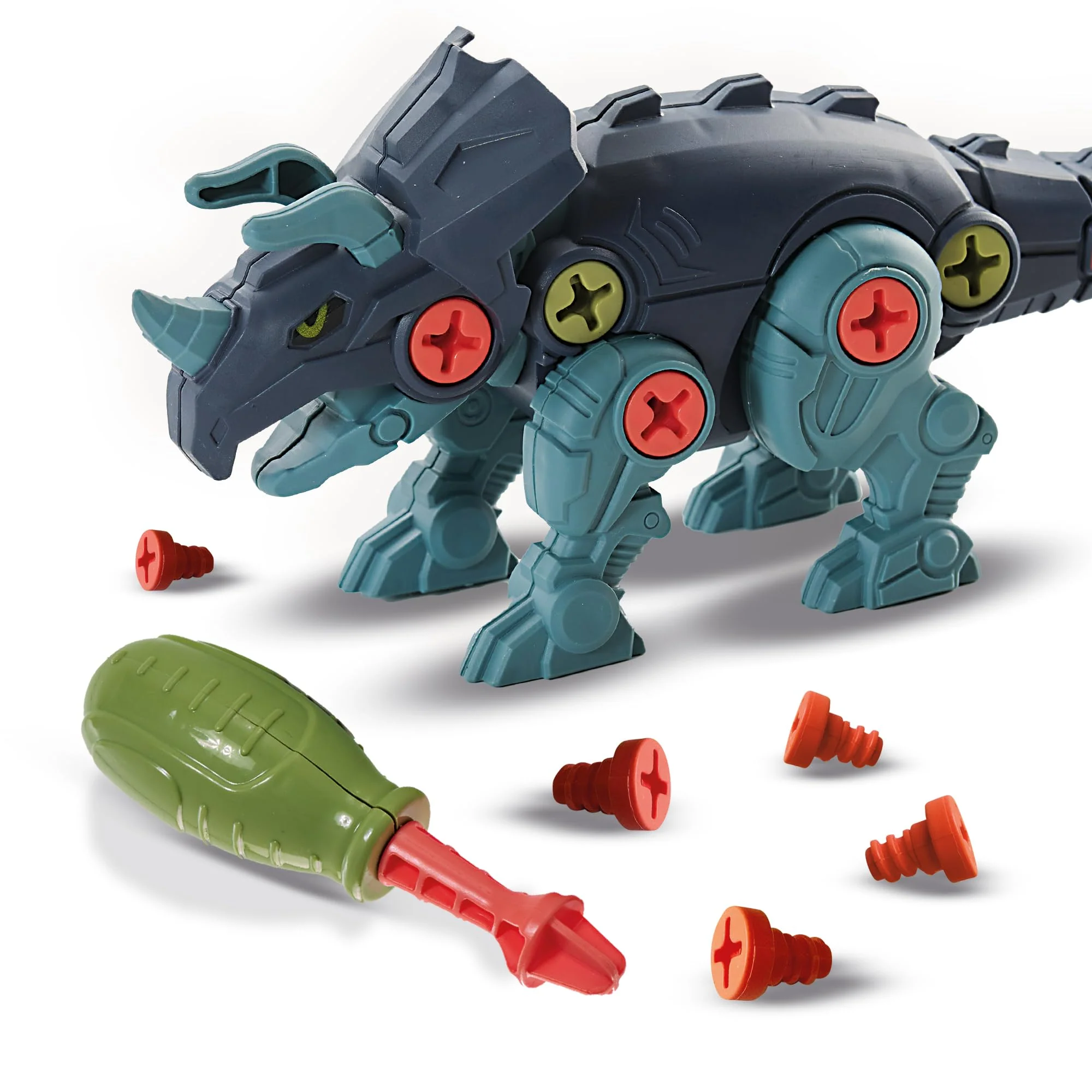 SES Creative 14291 Dino-Schraubkonstruktionen - Kreatives Bauset für Kinder ab 5 Jahren - Baue einen T-Rex und Triceratops - Fördert Problemlösungsfähigkeiten und Spaß, Weiß - Image 3
