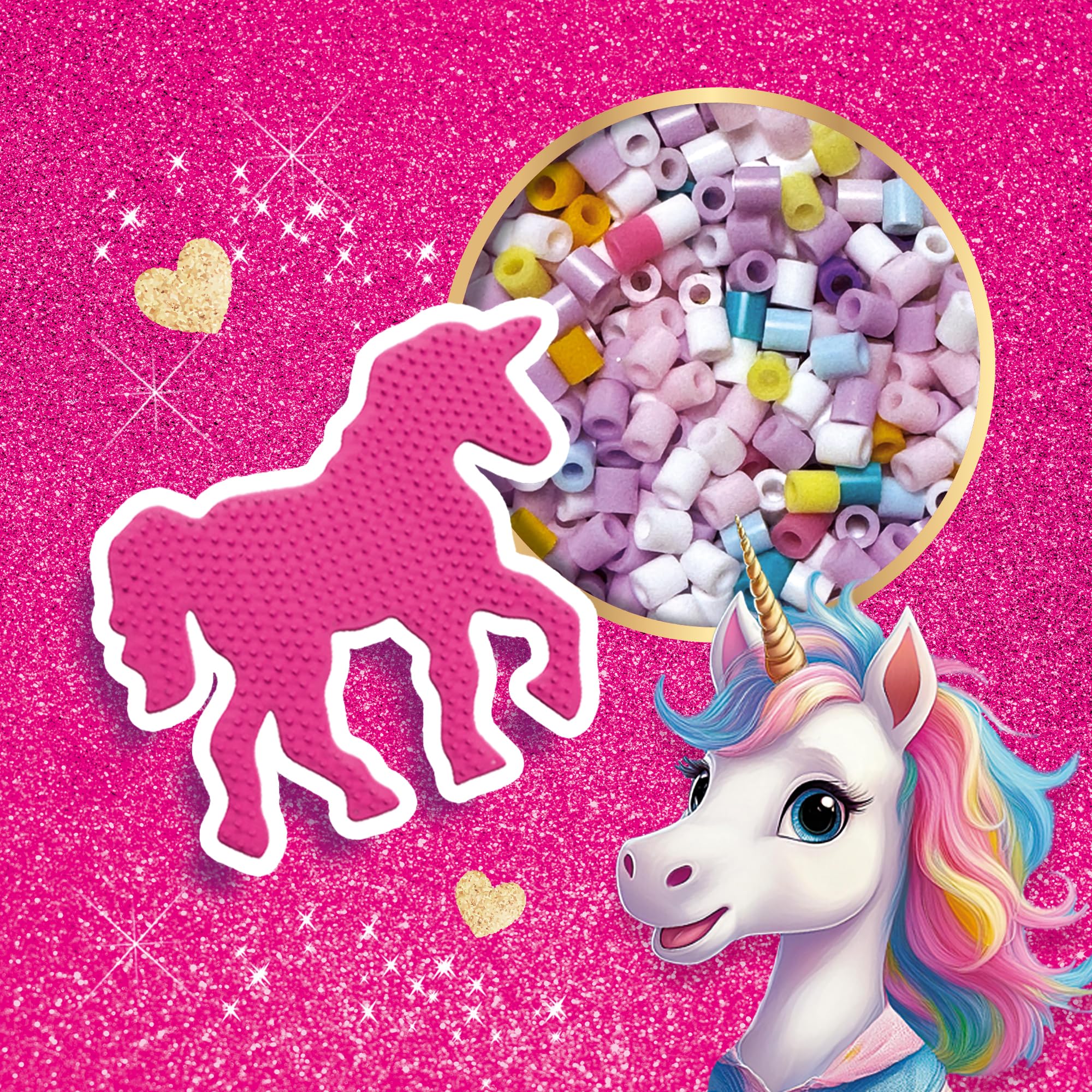 SES Creative 14728 Einhorn - Bügelperlen - Kreatives Bastelset für Kinder ab 5 Jahren - Erstelle magische Einhörner mit Perlen - Perfekt für Bastelspaß - Image 3
