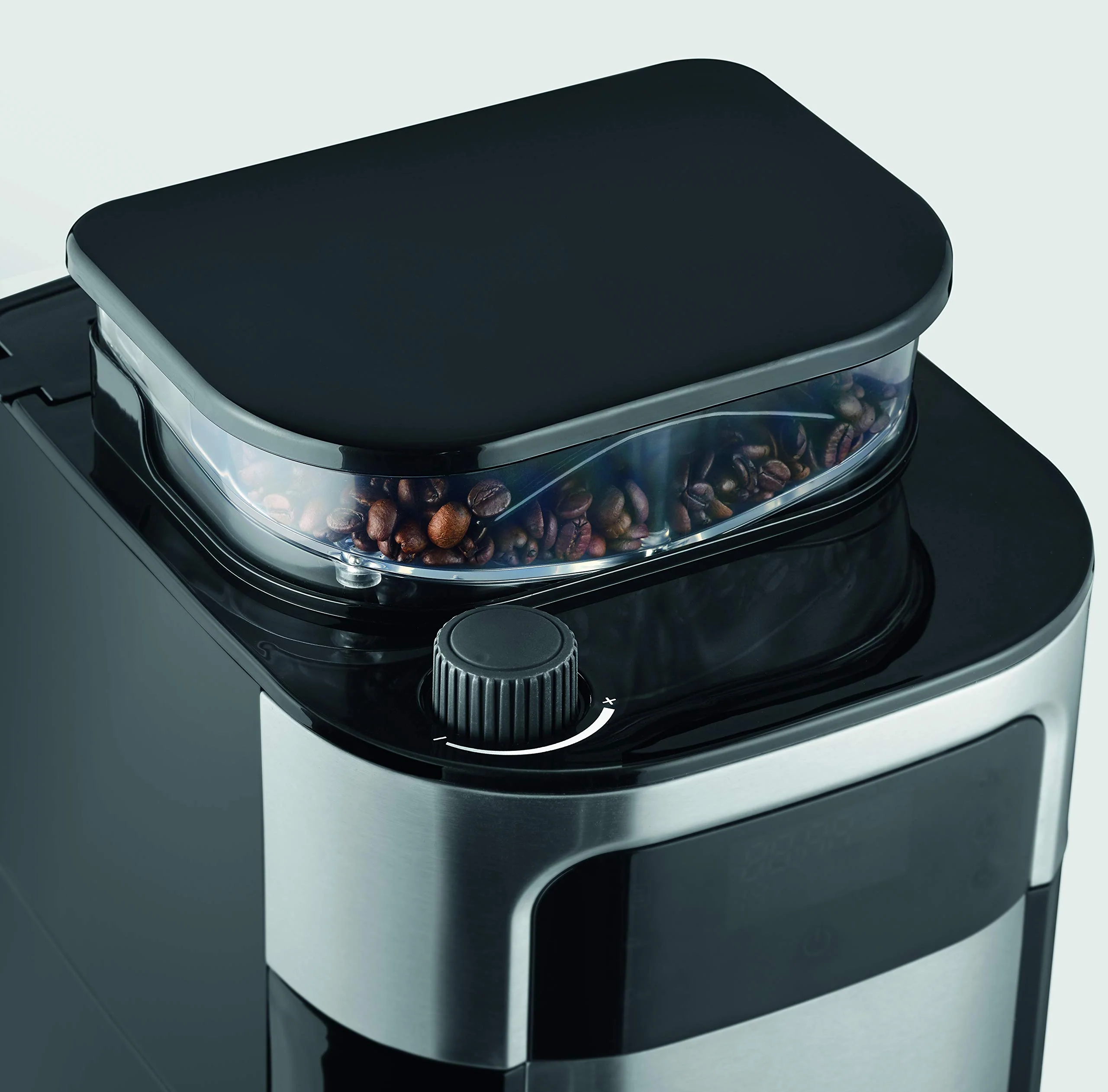 SEVERIN Kaffeemaschine mit Mahlwerk, Kaffeeautomat mit Glaskanne und Timer-Funktion, auch als Filterkaffeemaschine, für bis zu 10 Tassen Kaffee, 1000 Watt, schwarz/ Edelstahl, KA 4813 - Image 11