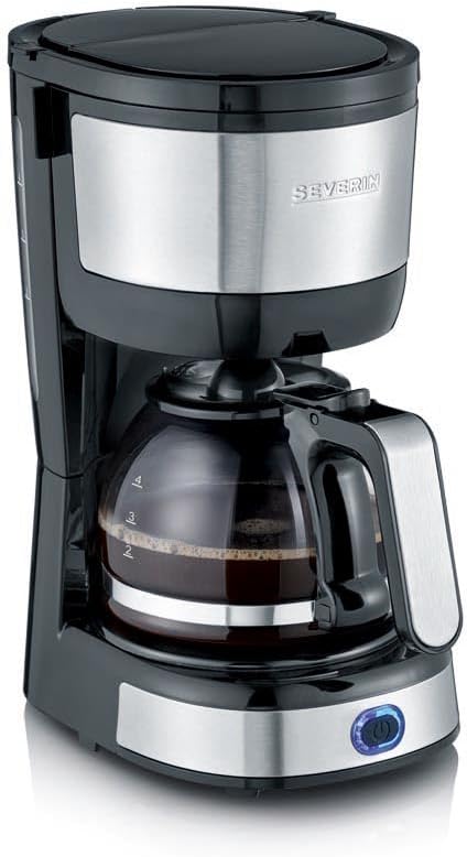 SEVERIN Kompakt Kaffeemaschine, aromatischer Kaffee mit dem Kaffeebereiter für bis zu 4 Tassen, Filterkaffeemaschine mit Permanent-Schwenkfilter, Edelstahl/schwarz, KA 4808 - Image 10