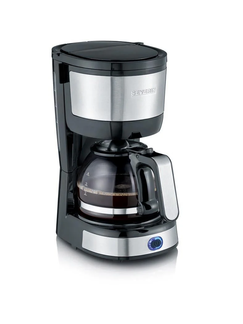 SEVERIN Kompakt Kaffeemaschine, aromatischer Kaffee mit dem Kaffeebereiter für bis zu 4 Tassen, Filterkaffeemaschine mit Permanent-Schwenkfilter, Edelstahl/schwarz, KA 4808 - Image 8