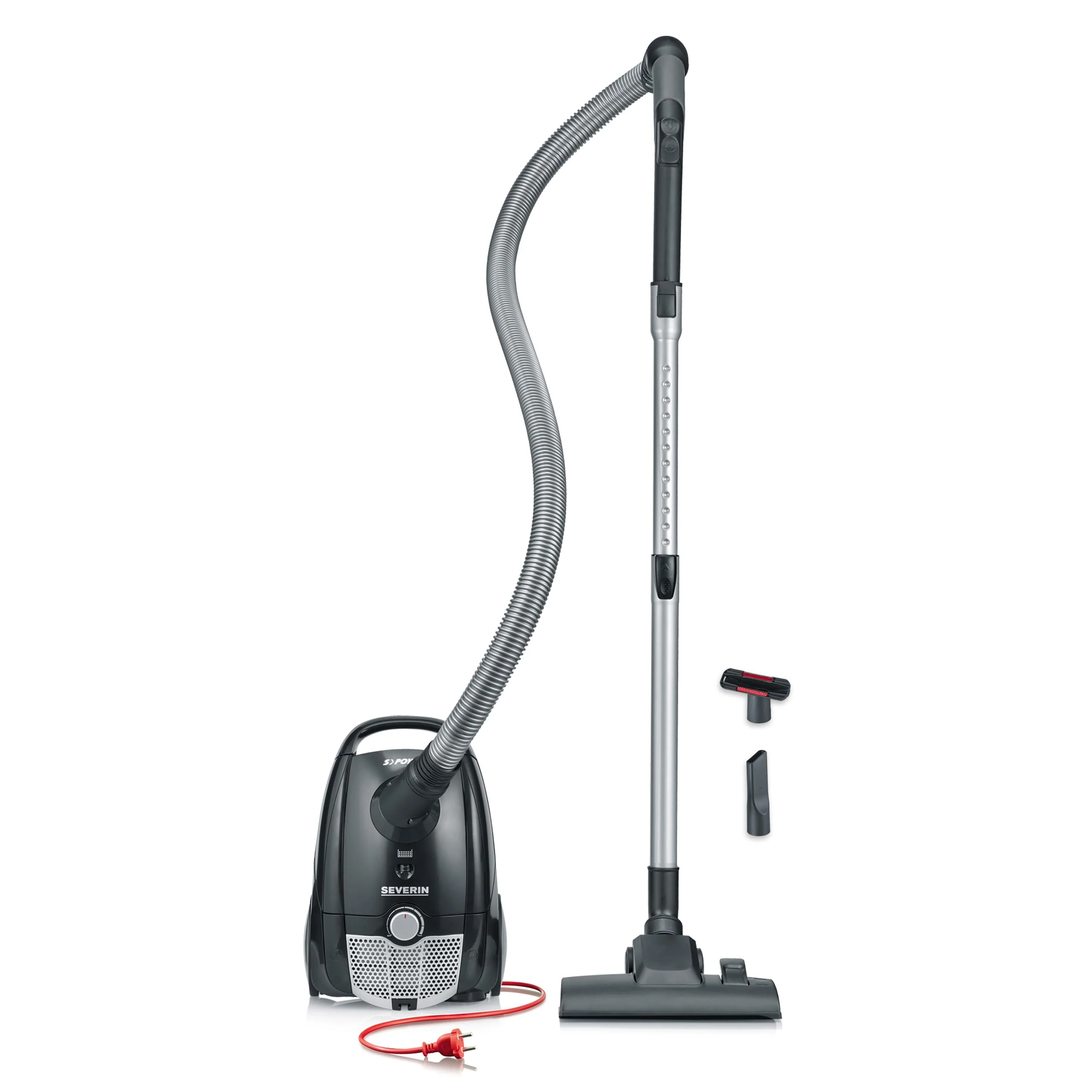 SEVERIN Staubsauger mit Beutel, kompakter & leiser Bodenstaubsauger für Teppich - & Hartböden, 750 W, Soft-Sound-Bodendüse, 8 m Reichweite, schwarz, BC 7030 - Image 3