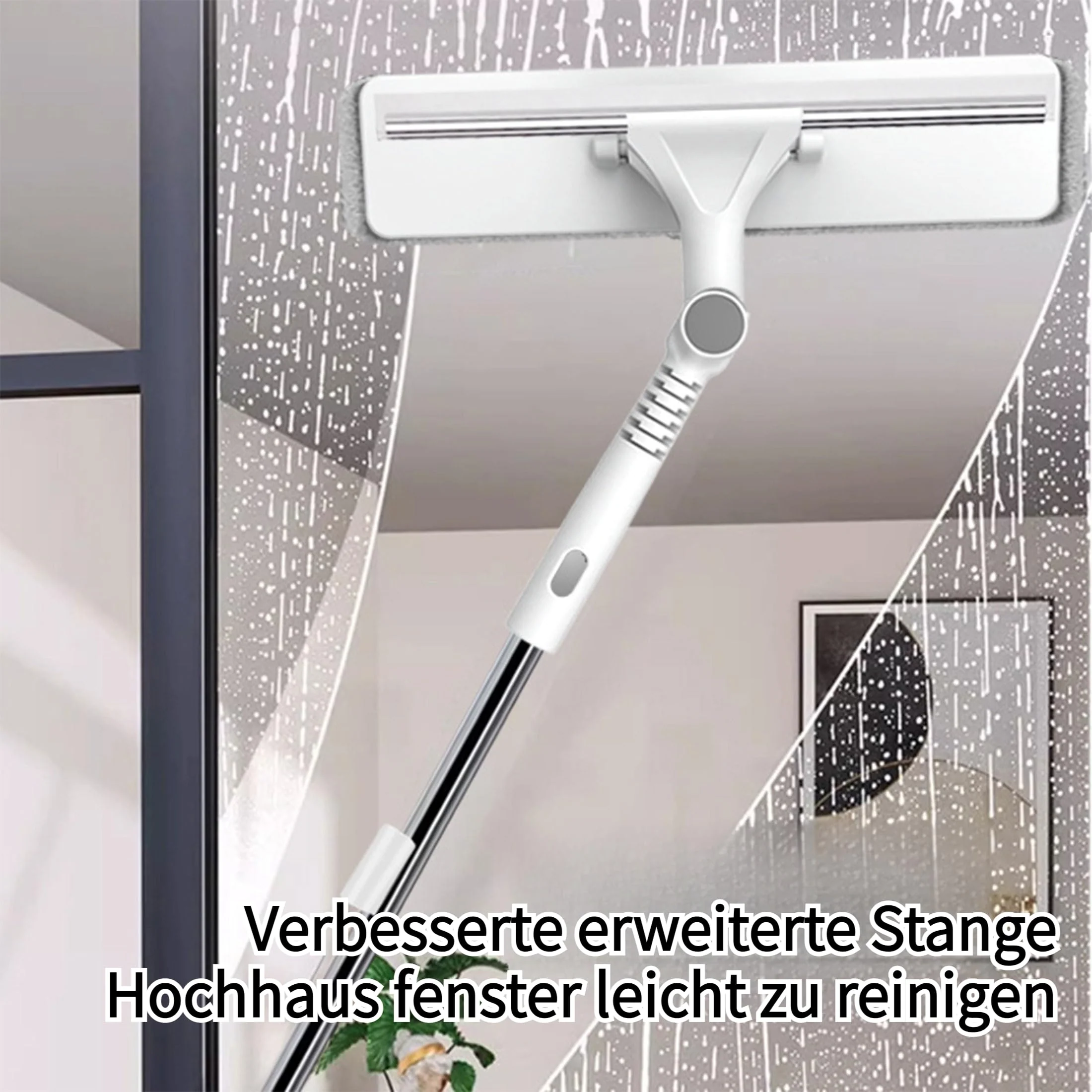 Shakub Fensterwischer 80-134cm mit Silikonabzieher & Mikrofaserschrubber 180°Drehbar,Abnehmbar Fensterabzieher Breite 26cm für Bad, Dusche, Glas, Spiegel, Auto(Ohne Düse 134x26cm) - Image 4