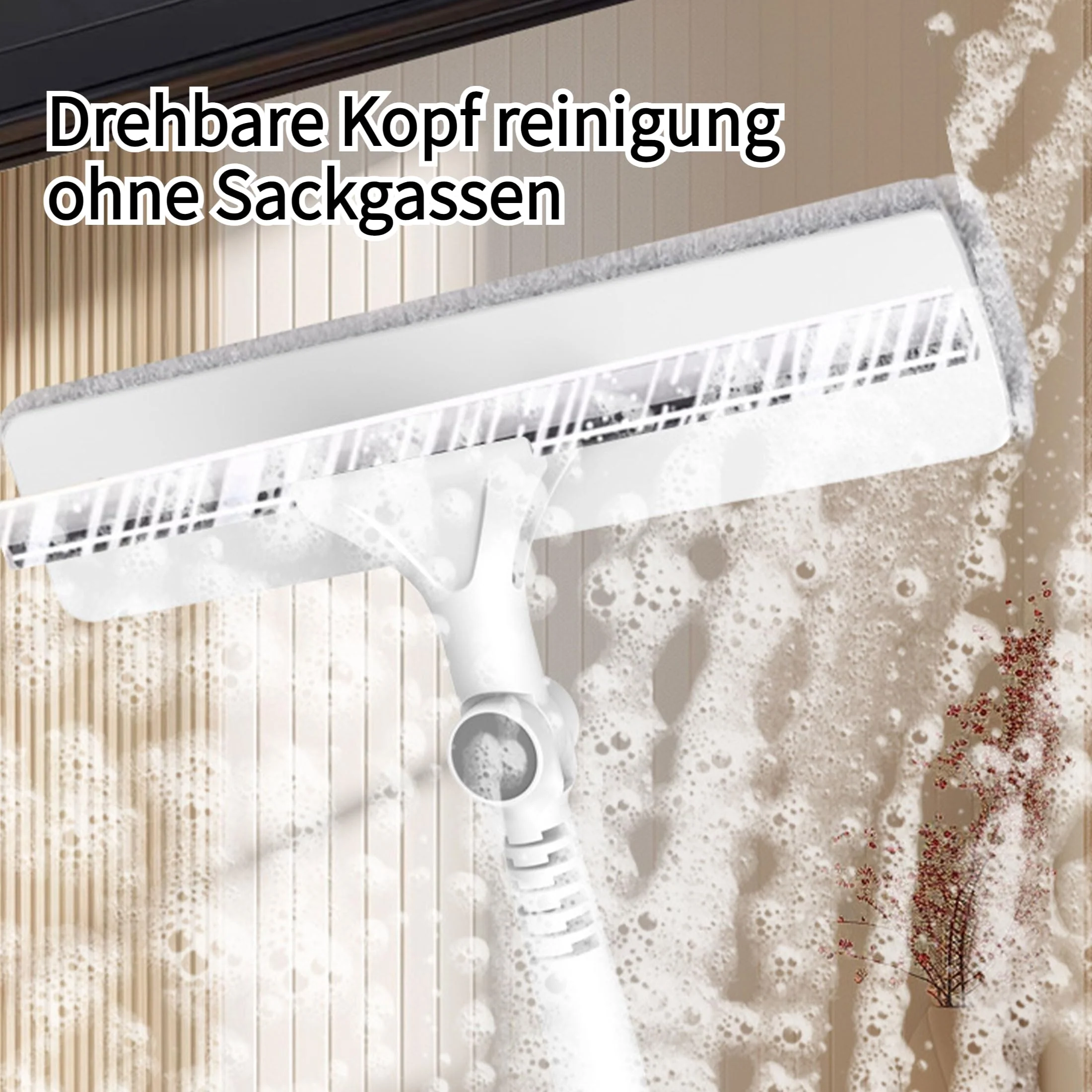 Shakub Fensterwischer 80-134cm mit Silikonabzieher & Mikrofaserschrubber 180°Drehbar,Abnehmbar Fensterabzieher Breite 26cm für Bad, Dusche, Glas, Spiegel, Auto(Ohne Düse 134x26cm) - Image 6