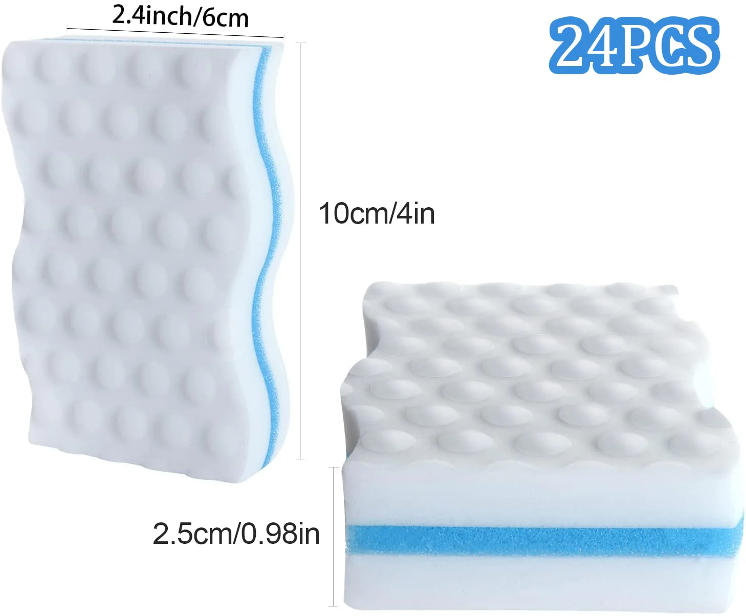 SHANQIAN 24 Stück Melamin Schmutzradierer 25 mm Dick Groß Magische Radierschwämme Zauberschwamm, Premium - Melamin Schwamm Für Küchen, Bäder, Böden und Wände - 100 × 60 × 25 mm - Image 3