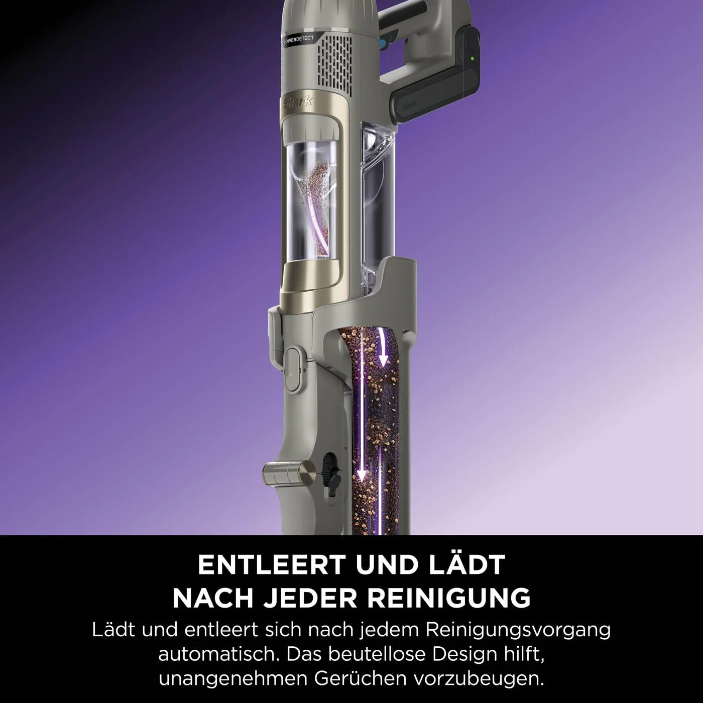 Shark PowerDetect Clean & Empty Akku-Staubsauger mit Absaugstation, bis 70 Min. Laufzeit, kabellos, selbstentleerend, für Tierhaare, Allergiker, Teppich und Hartböden, mit LED-Licht, IP3225EUT - Image 12