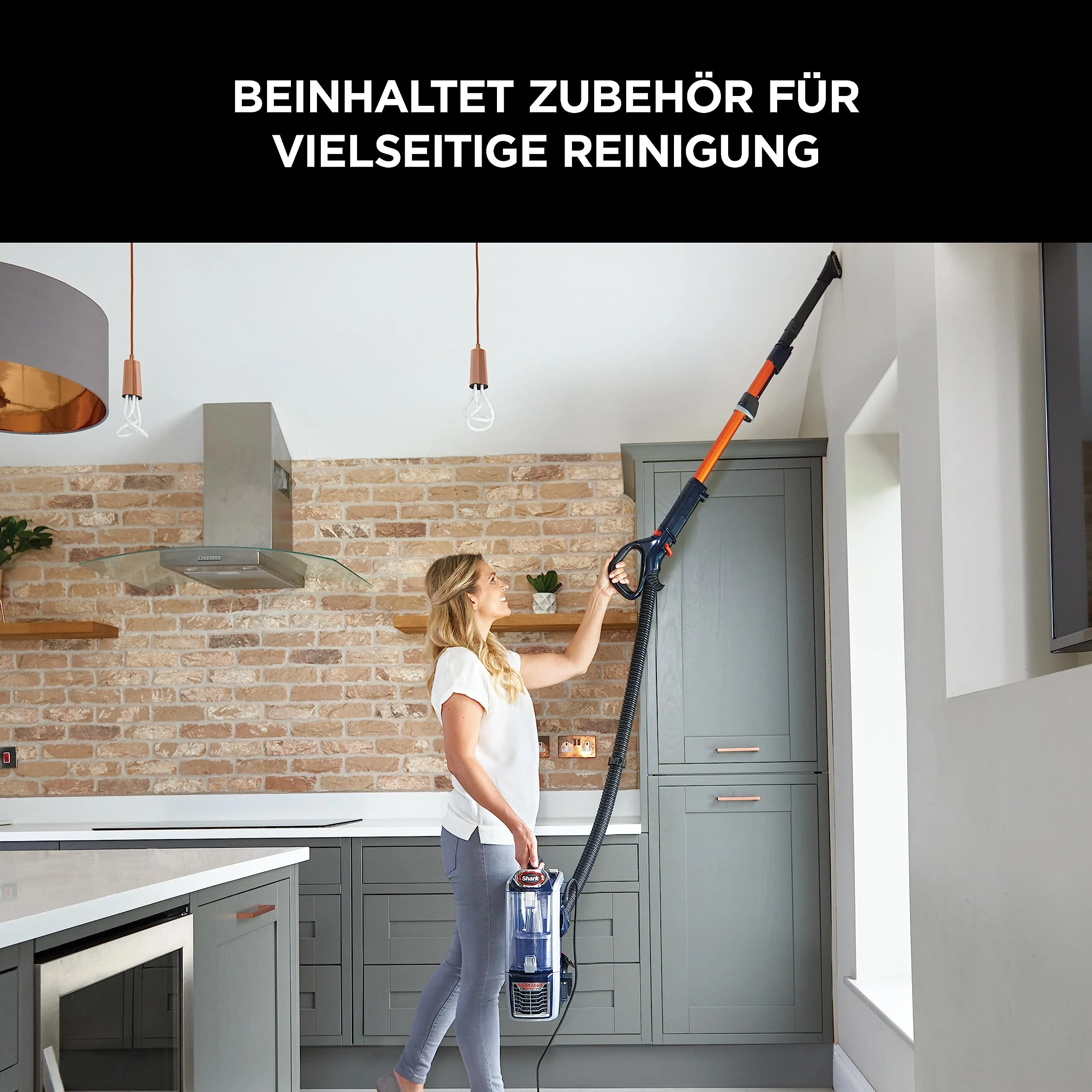 Shark Staubsauger 0,83L mit Anti-Hair-Wrap-Technologie, DuoClean-Staubsauger mit Powered Lift-Away und Tier-, Polster- & Fugendüsen, 8m Netzkabel, Blau/Orange NZ801EUT, 31-32 - Image 5