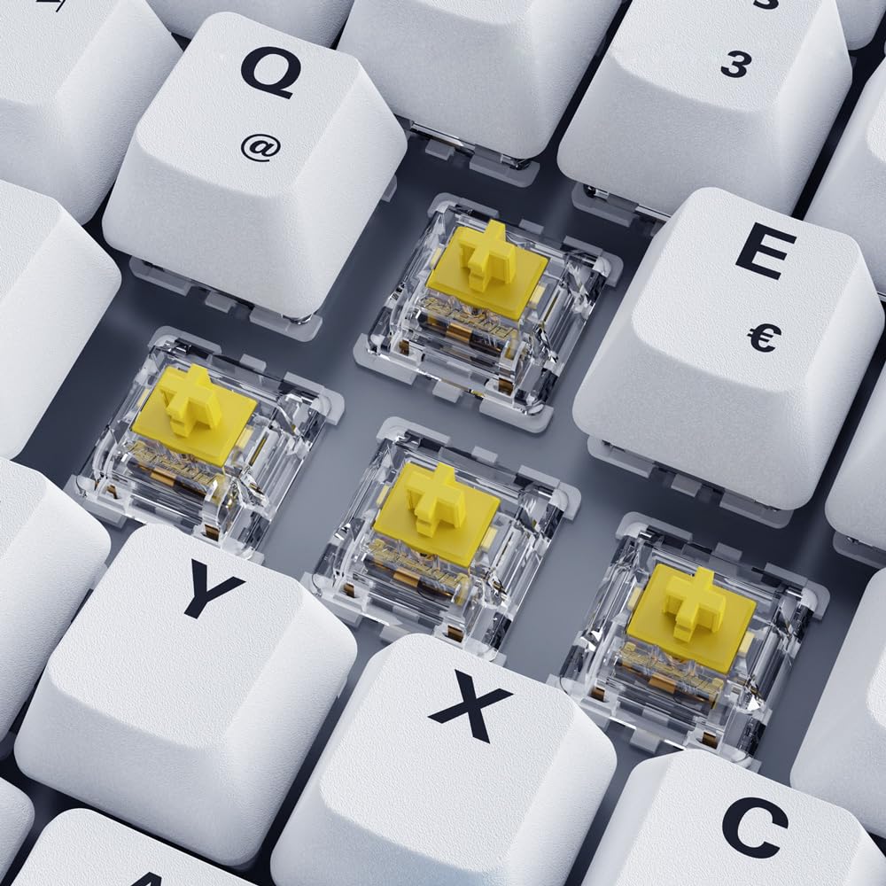 Sharkoon Skiller SGK50 S3 PBT Weiß, RGB Gaming Keyboard, Gateron G PRO 3.0 Yellow, 75% Layout - Image 8