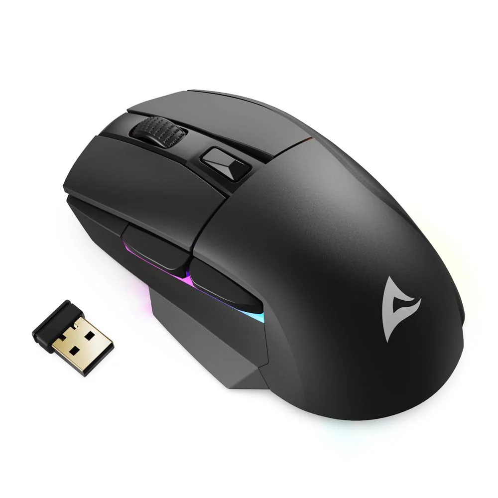 Sharkoon Skiller SGM50W Black, Wireless Optical Gaming Maus, RGB, PBT Button - Image 4