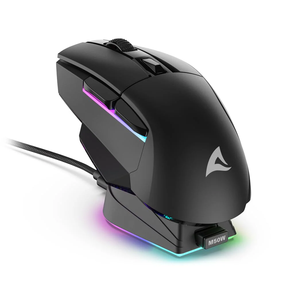 Sharkoon Skiller SGM50W Black, Wireless Optical Gaming Maus, RGB, PBT Button - Image 8
