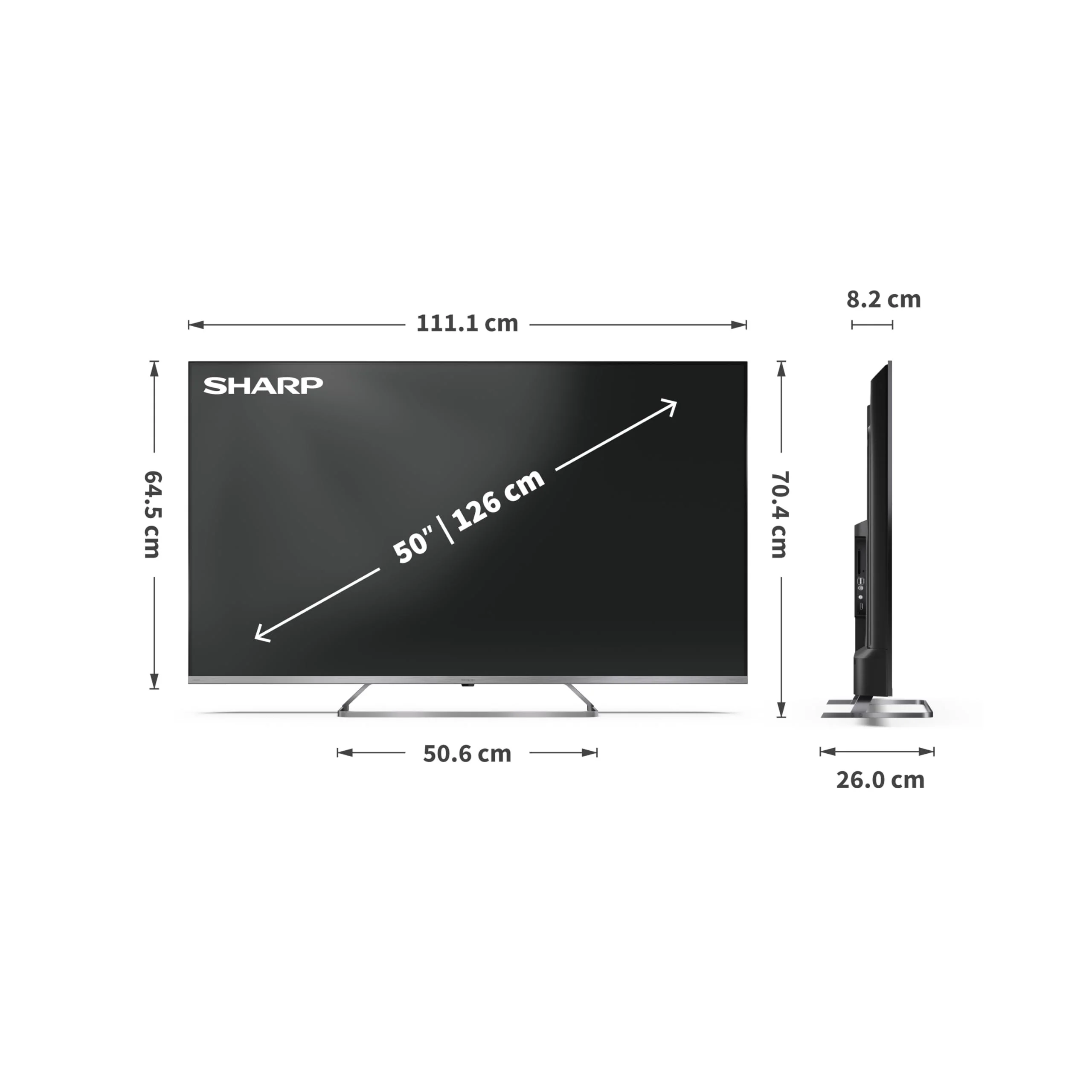 SHARP 50JP7265E - 50 Zoll (126 cm) 4K Ultra HD QLED MiniLED Google TVâ„¢ (Smart TV ohne Rahmen, Dolby Atmos, Dolby Vision, HDMI 2.1 mit eARC) - Image 3