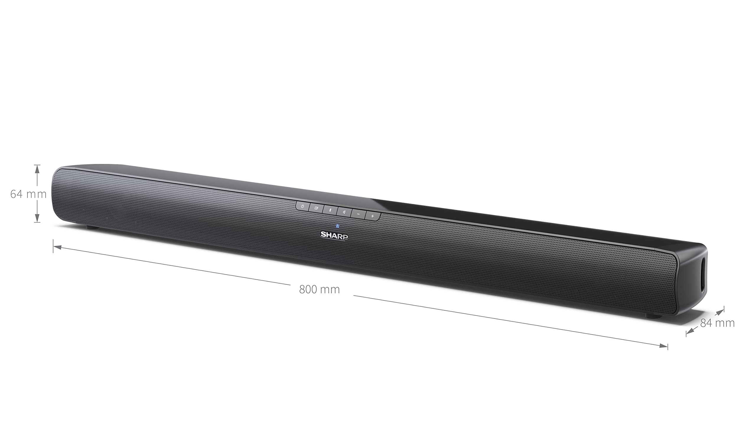 SHARP HTSB100 2.0 Soundbar 75W (USB, Bluetooth, HDMI, Optisch, AUX-In (3,5mm), Breite: 80cm), schwarz - Image 11