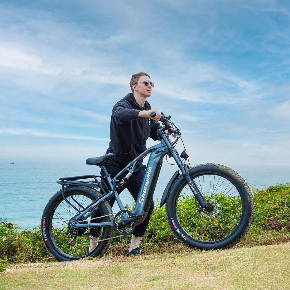 Shengmilo MX05 E Bike Herren Elektrofahrrad 26 Zoll E-Mountainbike Vollfederung E-Bike 48V 17.5Ah Akku 7 Gang Schaltwerk Pedelec Elektrisches Fahrrad mit Fat Tire - Image 11