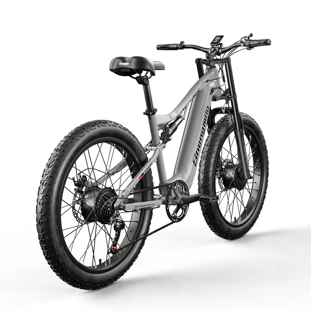 Shengmilo S600 2 * 1OOOW Dual Motor Aluminium Rahmen E-Bike, Drehmoment 80N.M×2,26Zoll,3.0 Fat Tire Elektrofahrrad, 840WH Akku mit abnehmbarem Li-Ion Akku und 7 Gangschaltung Herren Damen e Bike - Image 2