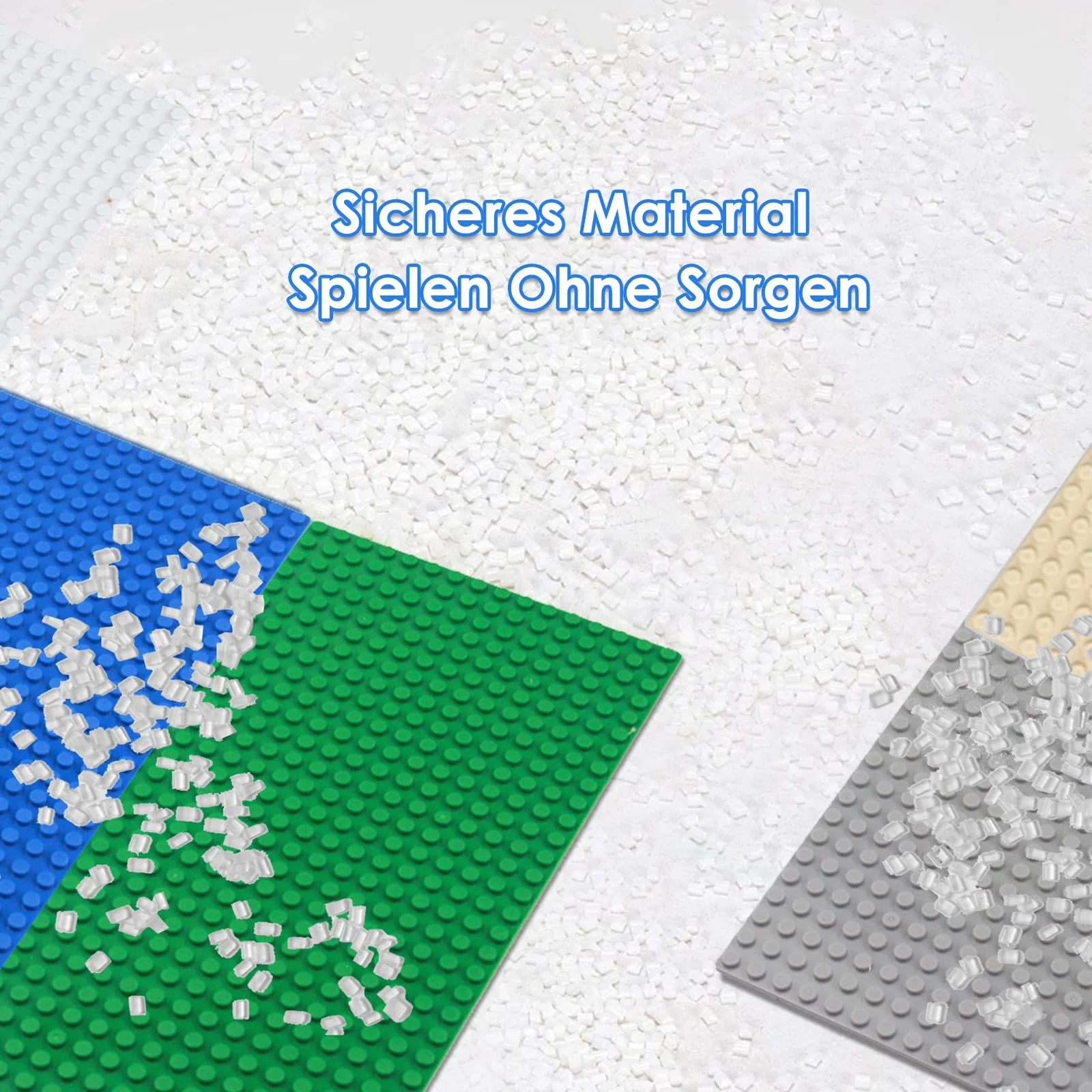 shineFinder 8 Platten-Set Bauplatten Kompatibel mit meisten Marken,rechteckige Grundplatten 25.6 * 12.8cm mit 16 * 32 Noppen für Kreatives Spielen (Sand,Grau,Grün,Blau, 25.6 * 12.8cm) - Image 6