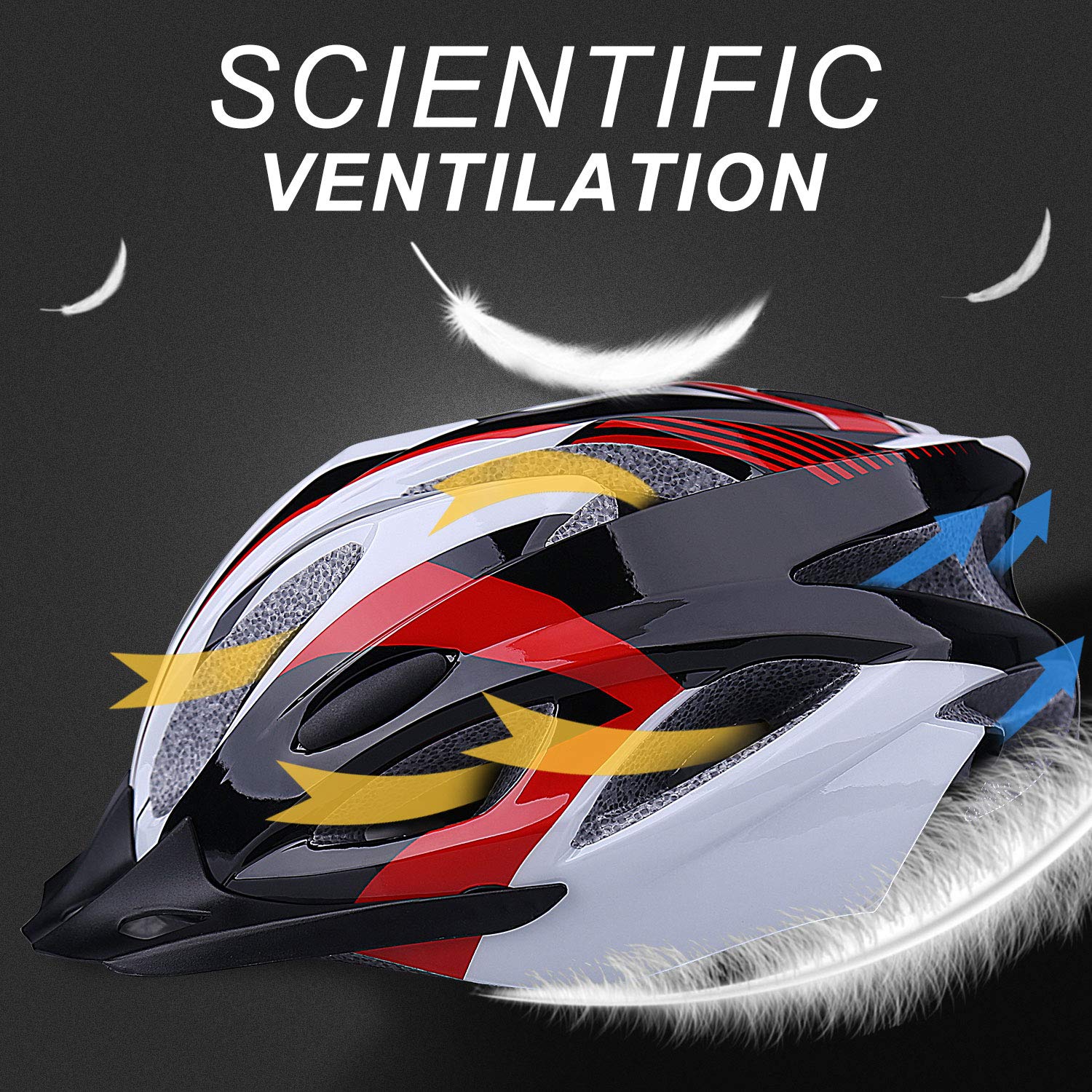 Shinmax Fahrradhelm,Fahrradhelm Herren Damen mit Visier Abnehmbarer EPS Körper+PC Schale MTB Mountainbike Helm für Erwachsene Unisex Radhelm 18 Lüftungslöcher Verstellbarer Größe 57-62cm - Image 4
