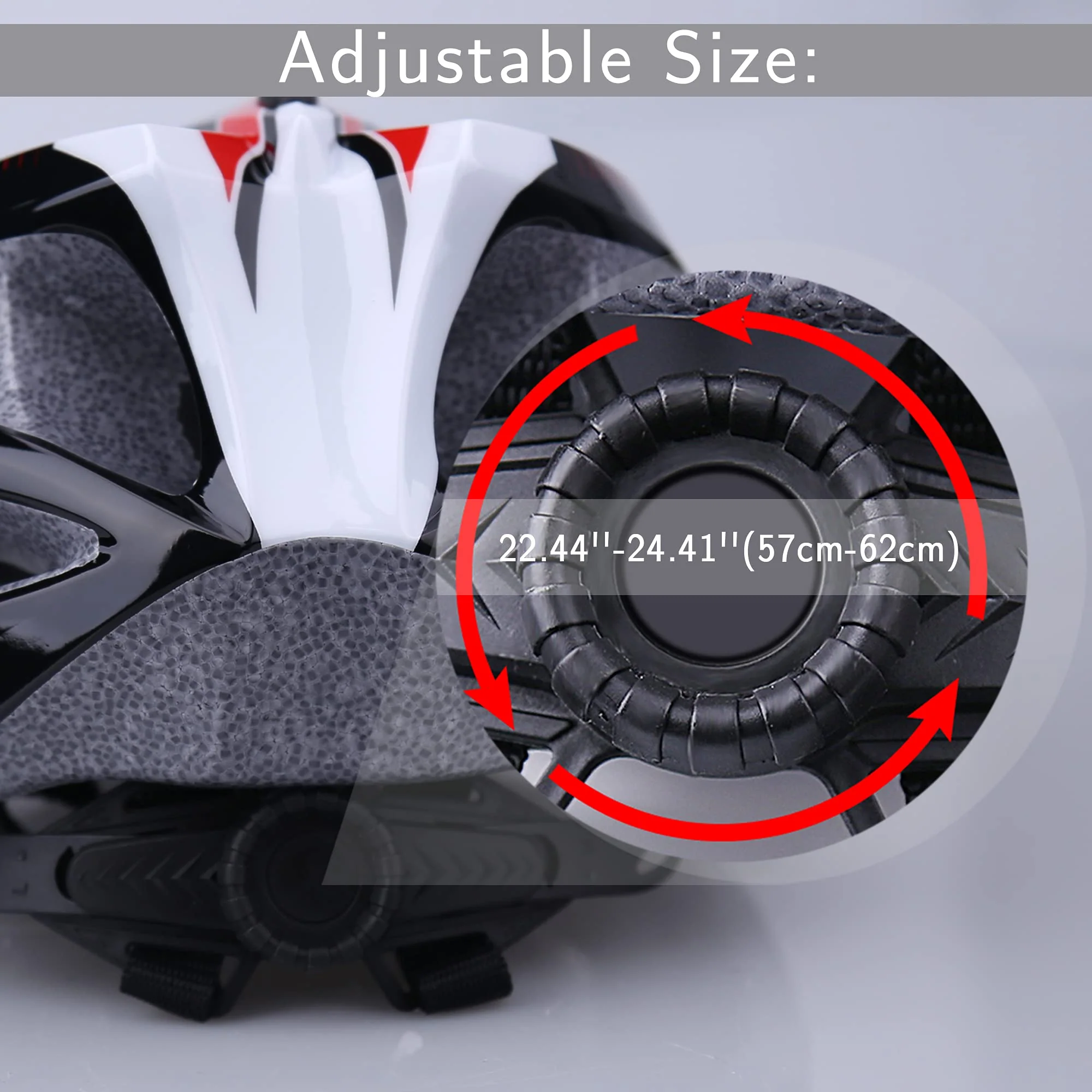 Shinmax Fahrradhelm,Fahrradhelm Herren Damen mit Visier Abnehmbarer EPS Körper+PC Schale MTB Mountainbike Helm für Erwachsene Unisex Radhelm 18 Lüftungslöcher Verstellbarer Größe 57-62cm - Image 5