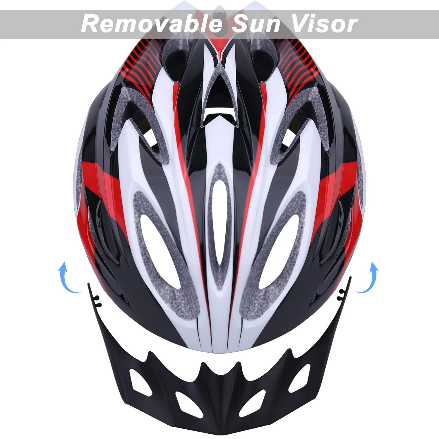 Shinmax Fahrradhelm,Fahrradhelm Herren Damen mit Visier Abnehmbarer EPS Körper+PC Schale MTB Mountainbike Helm für Erwachsene Unisex Radhelm 18 Lüftungslöcher Verstellbarer Größe 57-62cm - Image 6